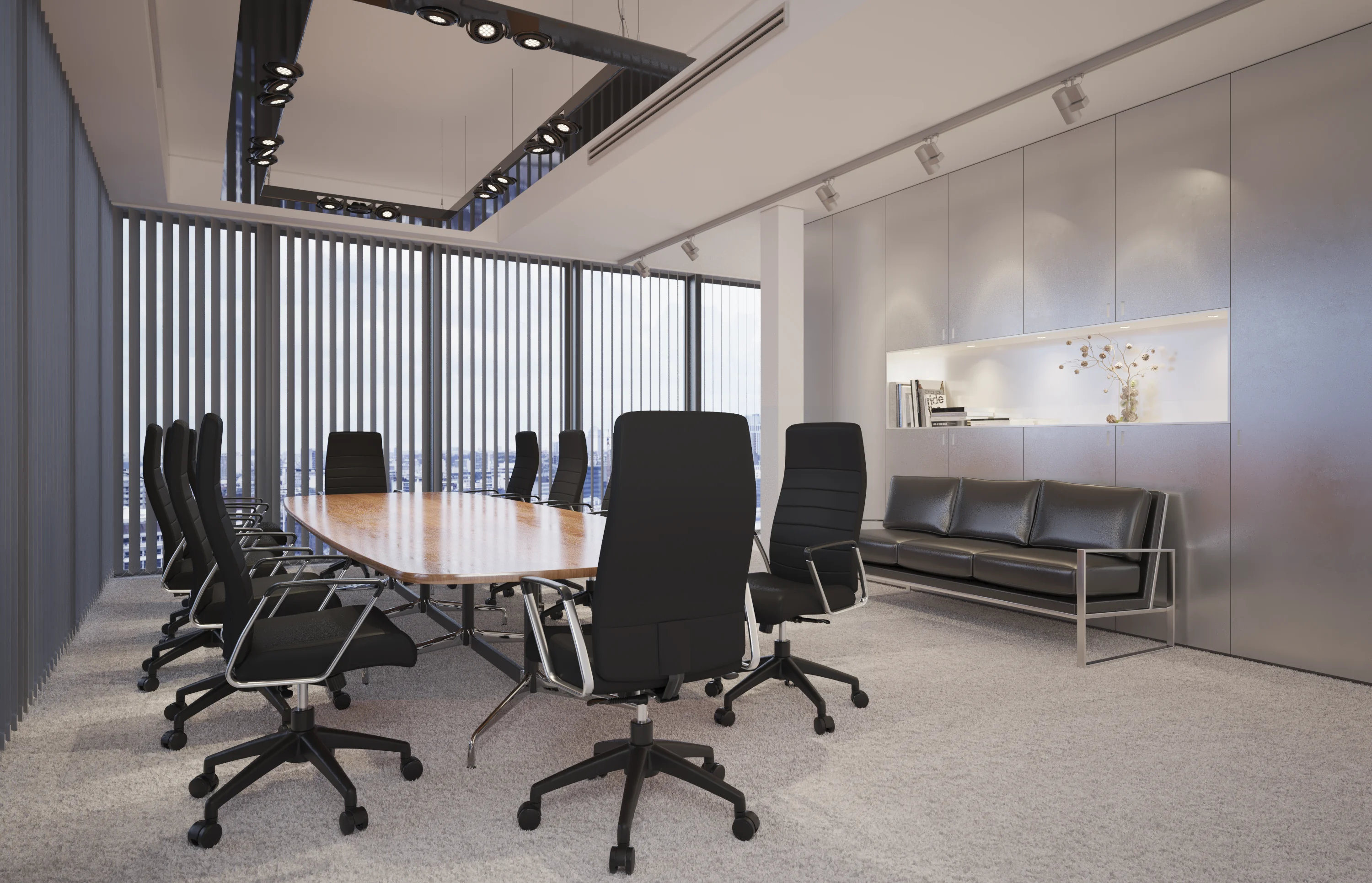 Hilton Modern High-Back Leather Office Chair