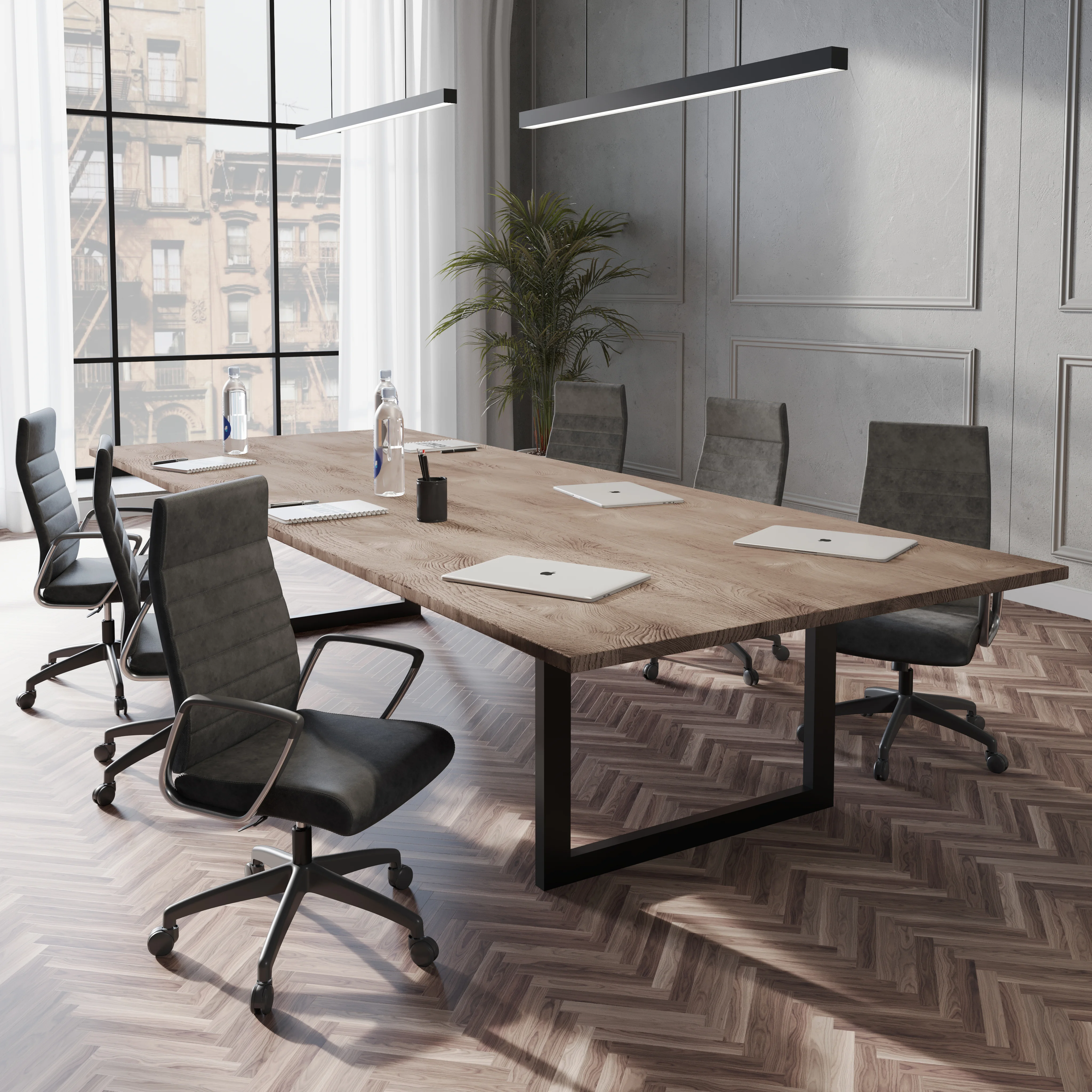 Hilton Leather Office Chair in Charcoal