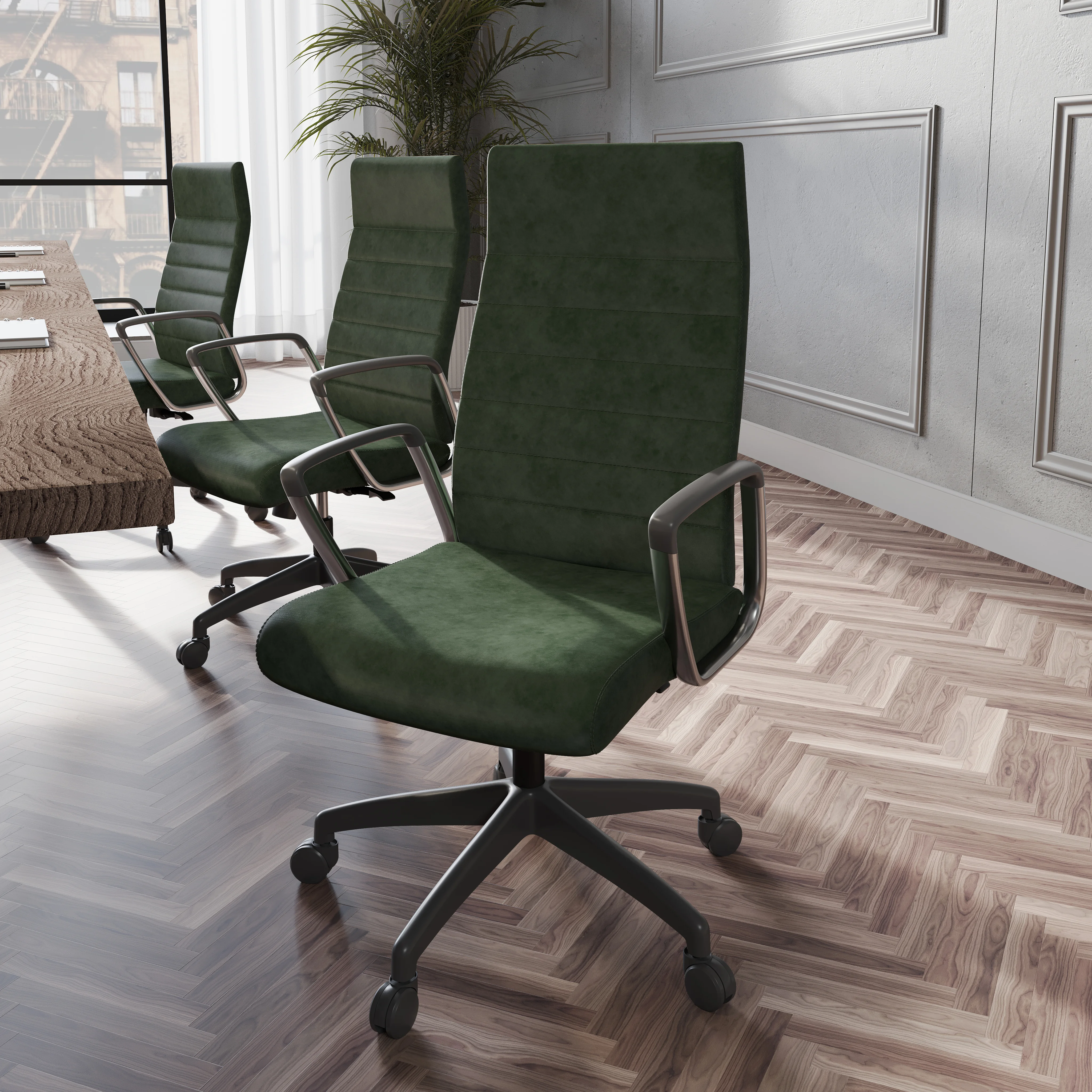 Hilton Leather Office Chair in Green