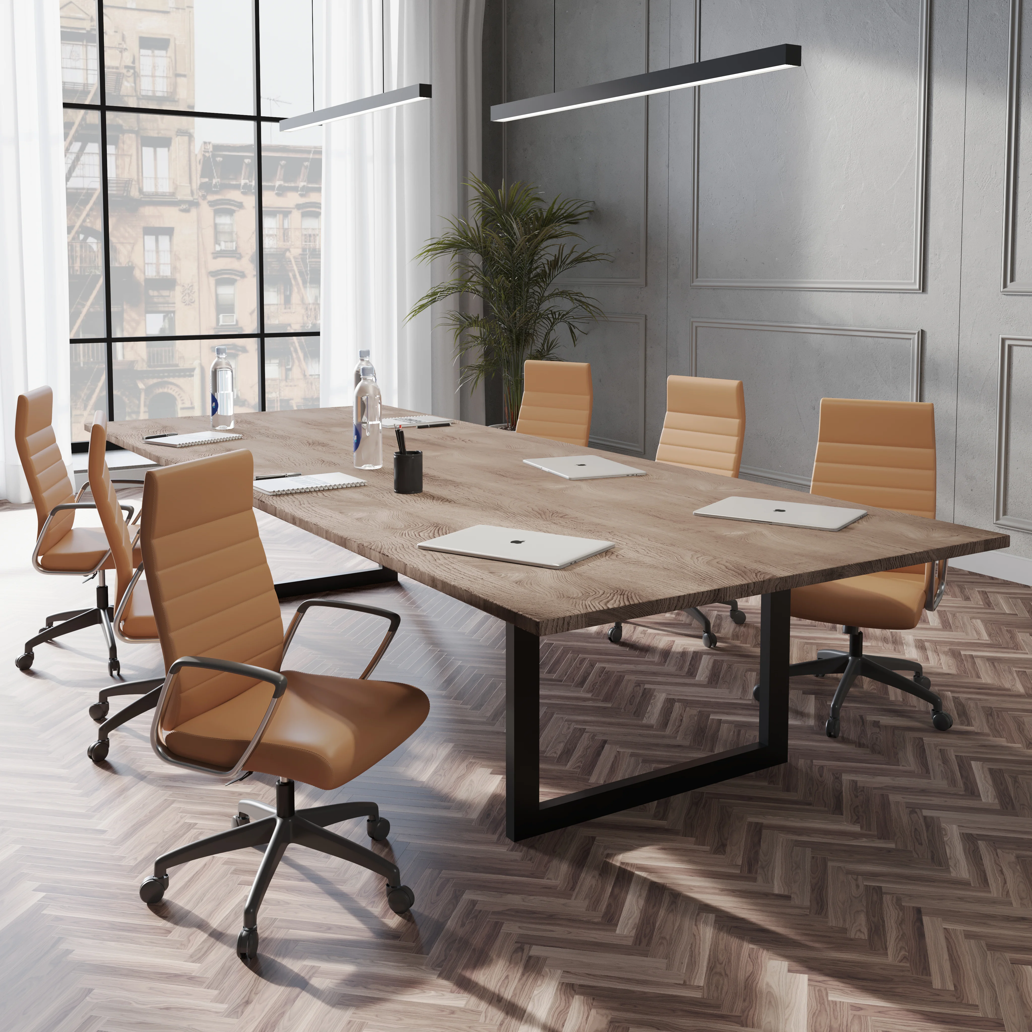 Hilton Modern High-Back Leather Office Chair