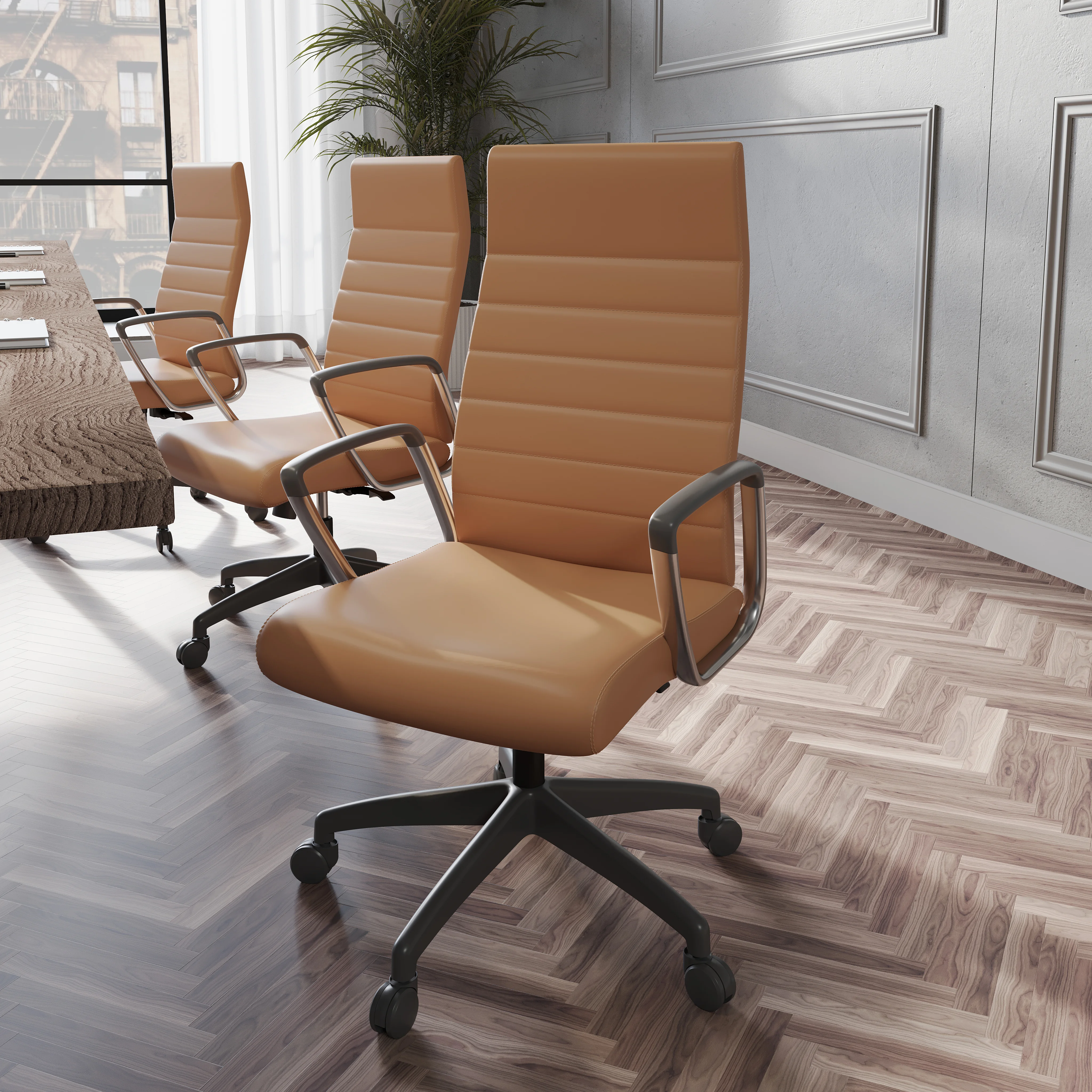 Hilton Modern High-Back Leather Office Chair