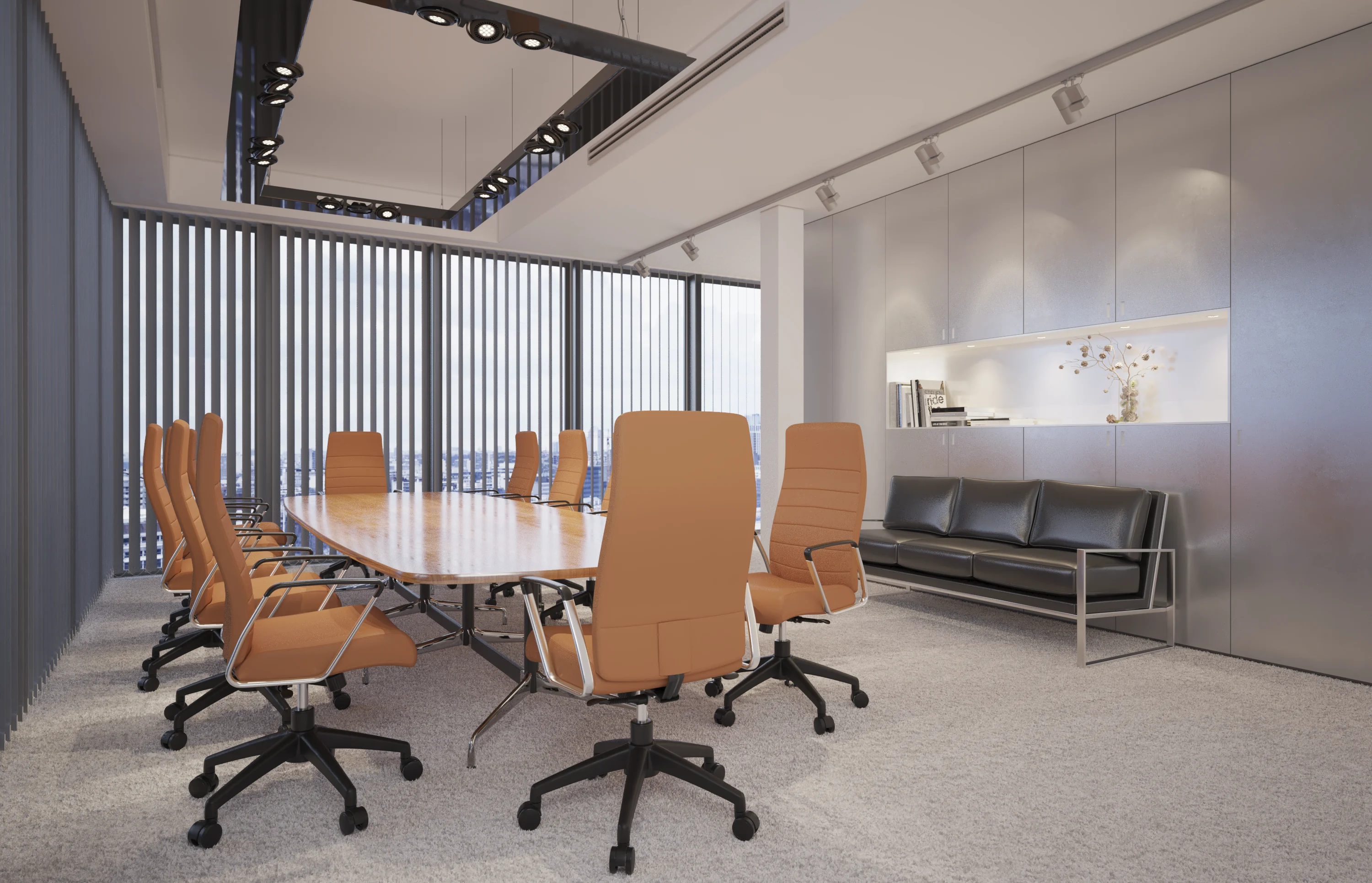 Hilton Modern High-Back Leather Office Chair