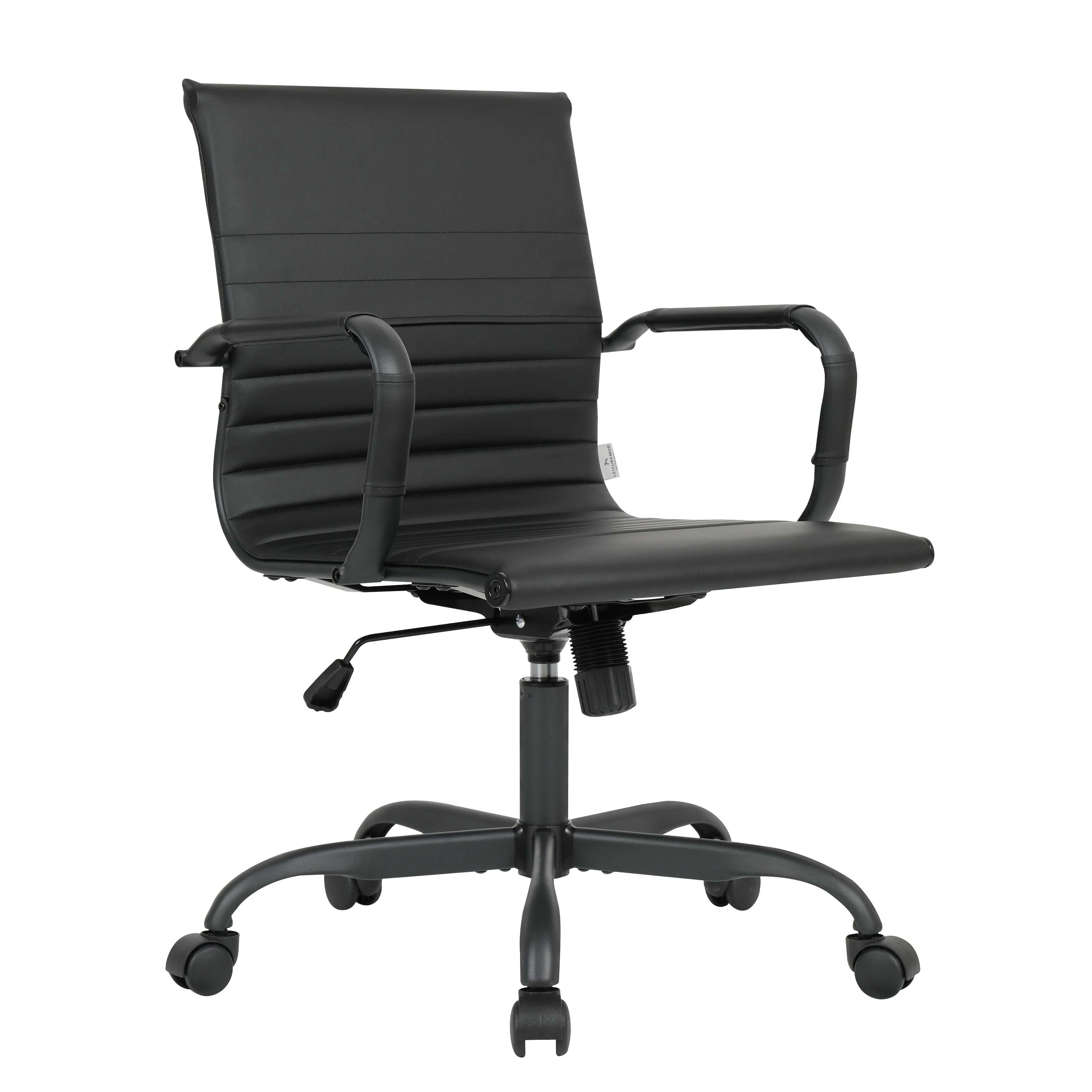 Harris Leather Home Office Chair With Black Frame in Black