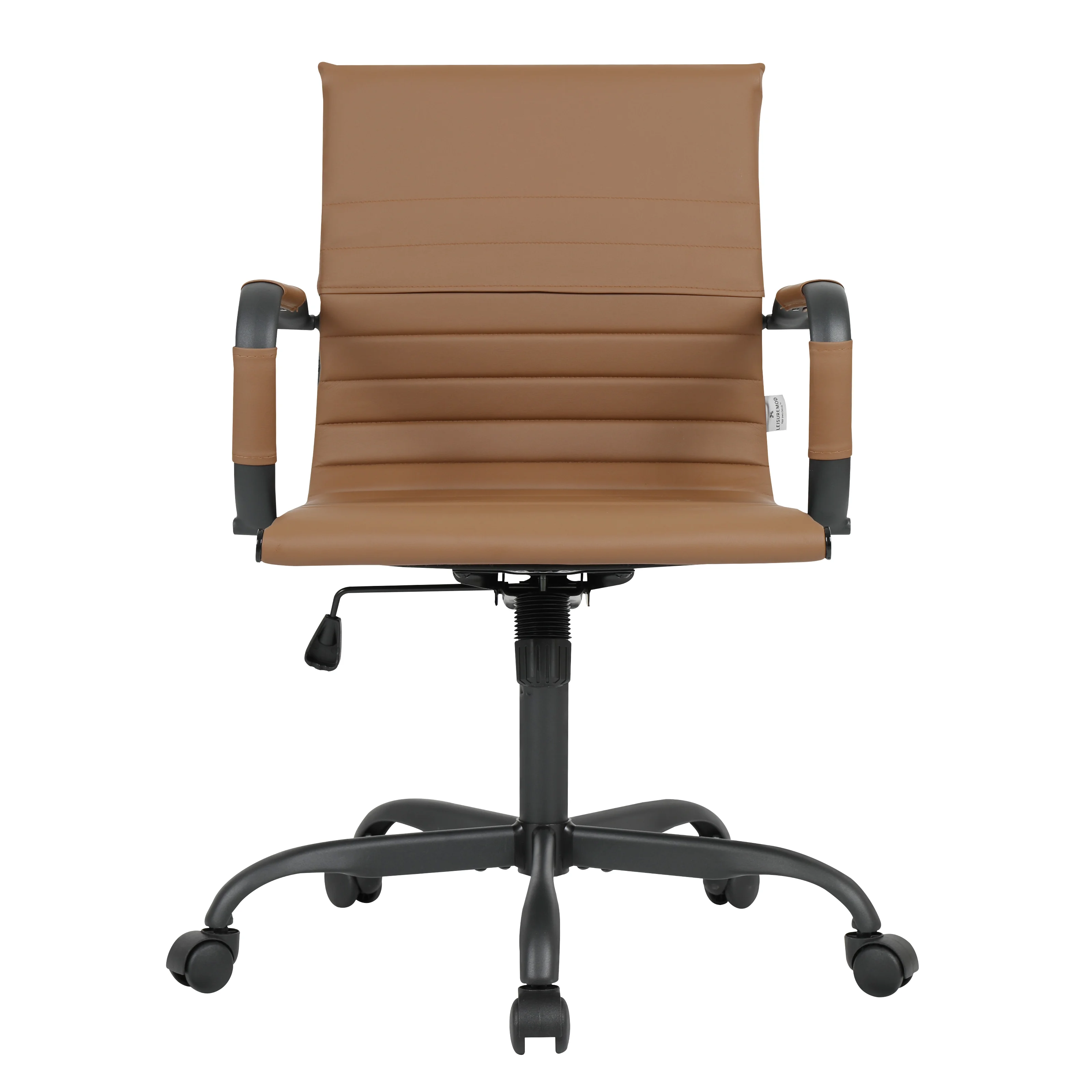 Harris Leather Home Office Chair in Light Brown With Black Frame