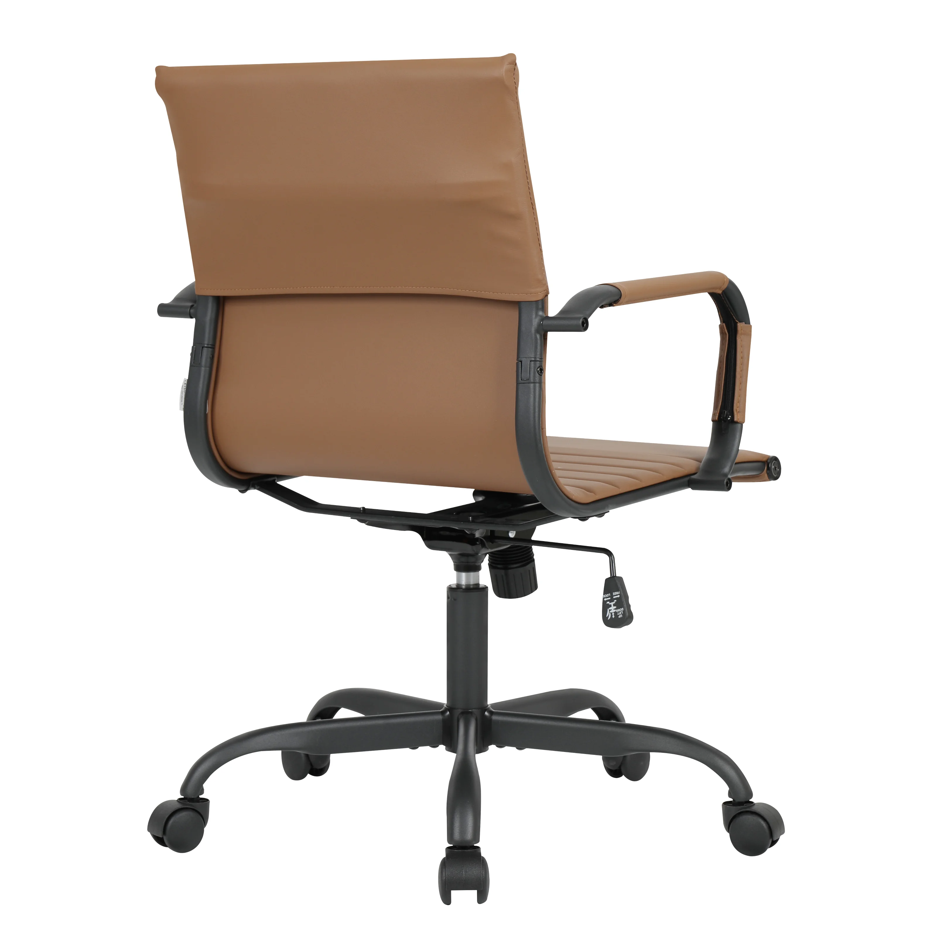Harris Leather Home Office Chair in Light Brown With Black Frame