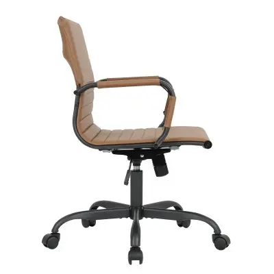 Harris Leather Home Office Chair in Light Brown With Black Frame