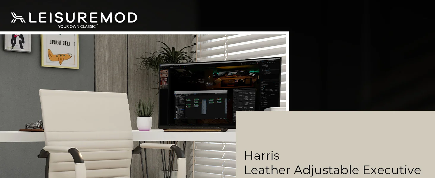 Harris Leather Home Office Chair in Tan With Black Frame