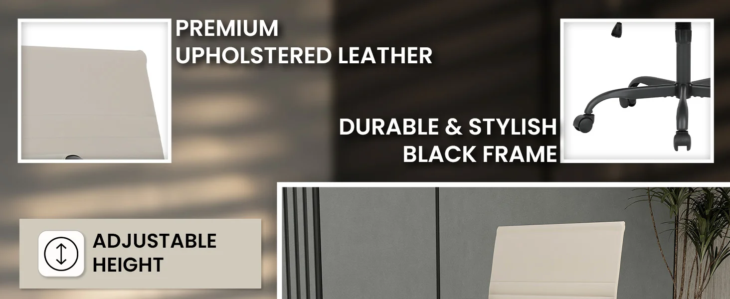 Harris Leather Home Office Chair in Tan With Black Frame