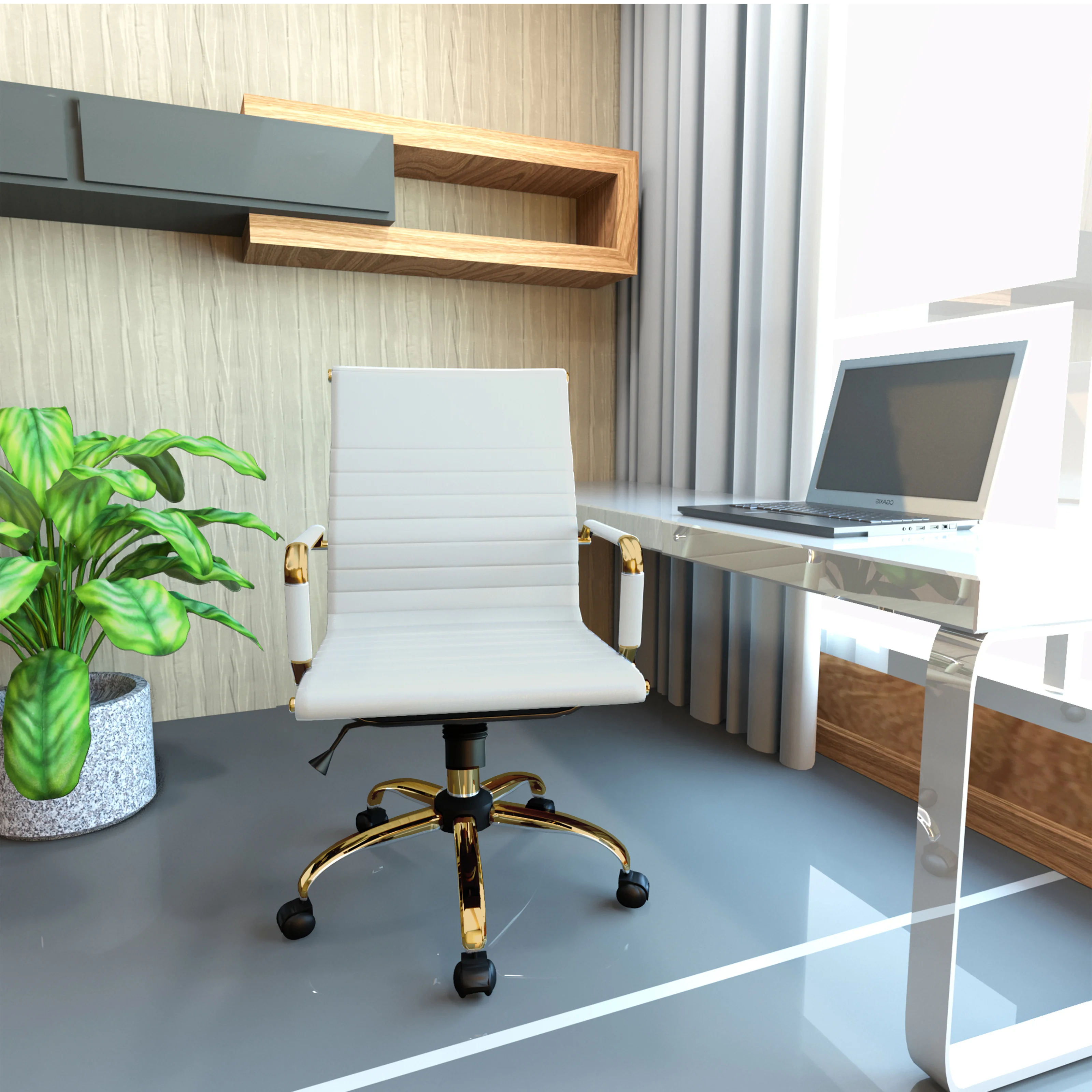 Harris Office Chair With Gold Frame