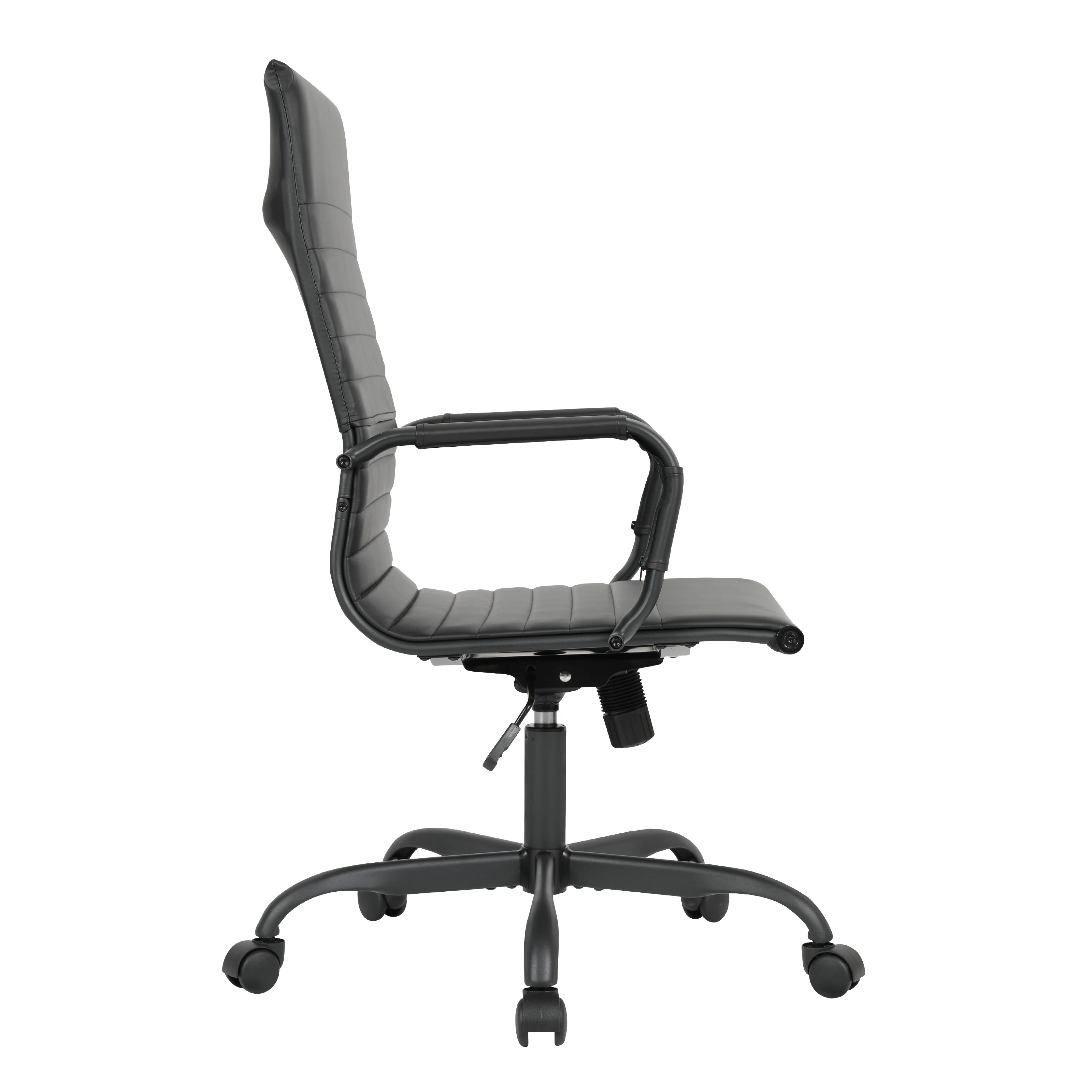 Harris Leather Home High-Back Office Chair in Black