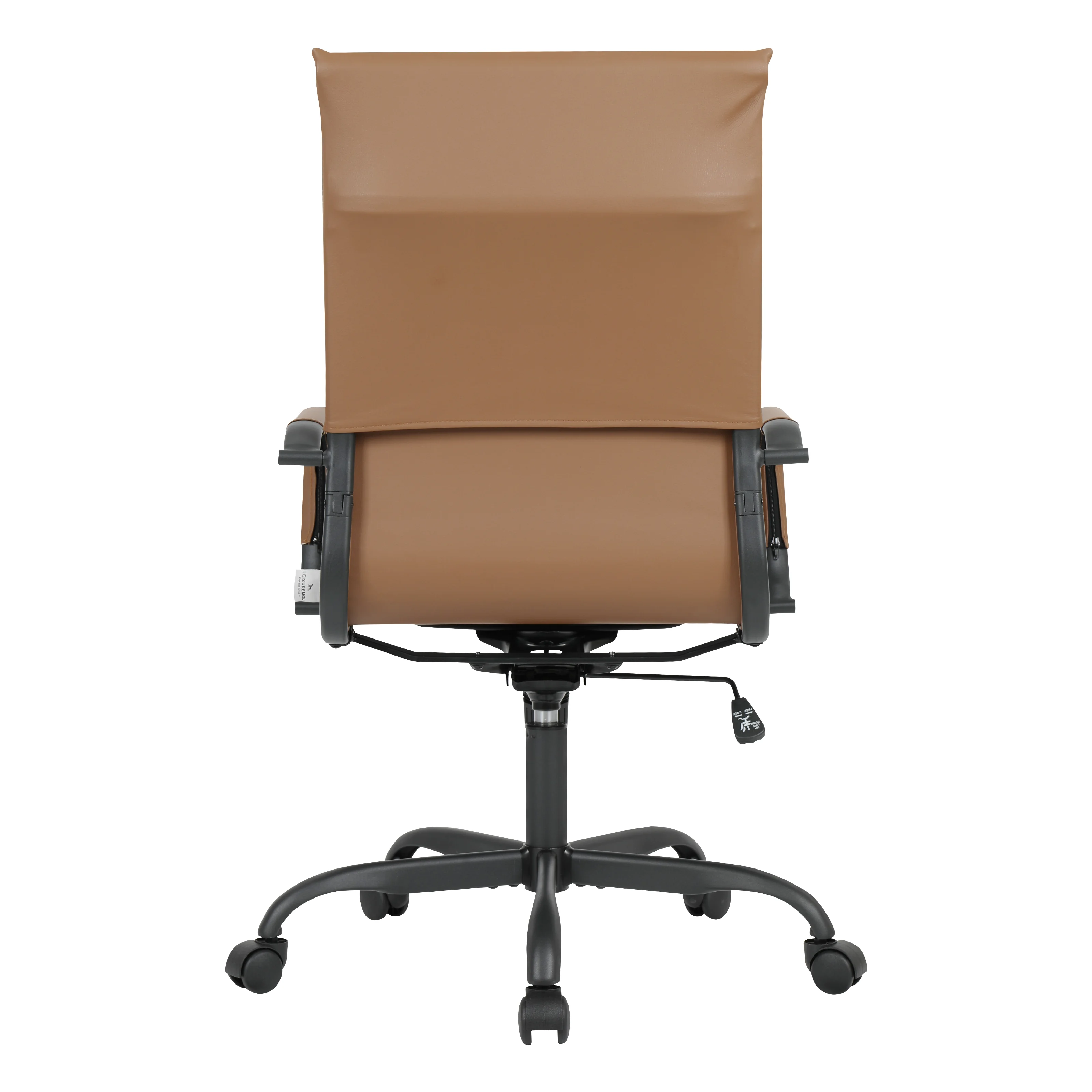 Harris Leather Home High-Back Office Chair in Light Brown With Black Frame