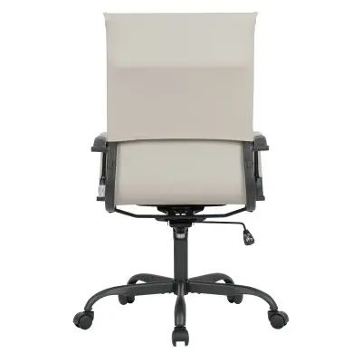 Harris Leather Home High-Back Office Chair in Tan With Black Frame