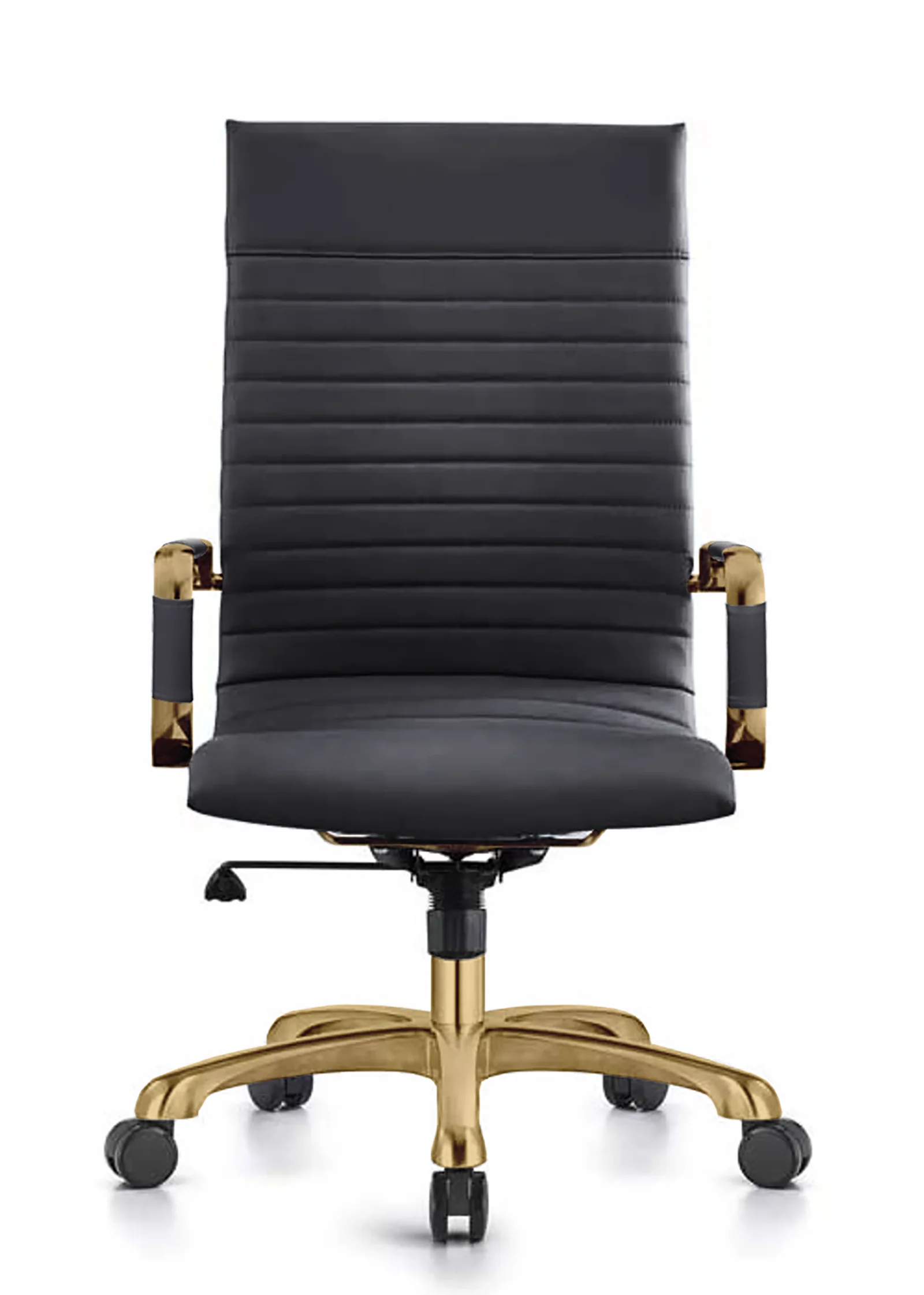 Harris High-Back Faux Leather Office Chair With Gold Frame