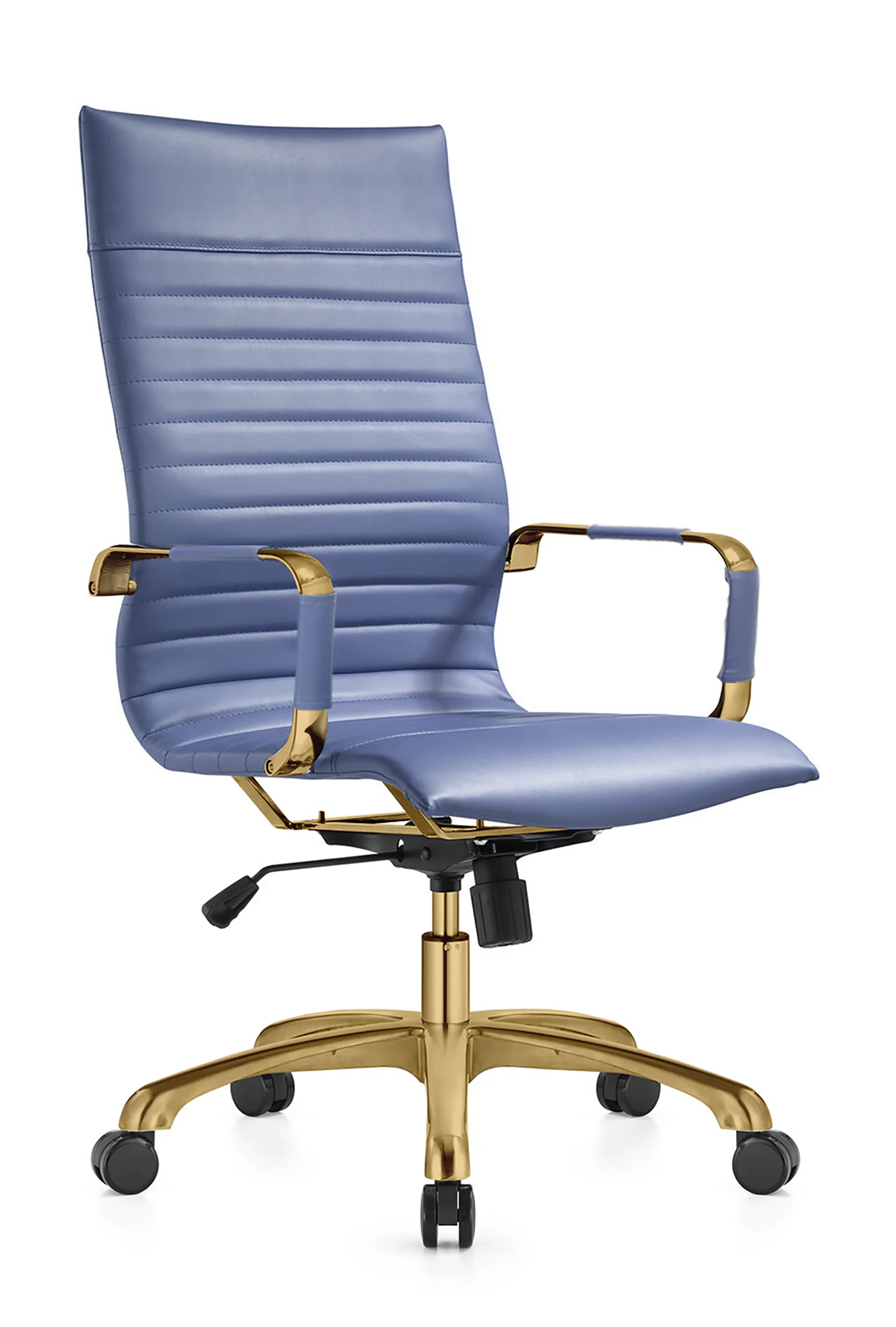 Harris High-Back Leatherette Office Chair With Gold Frame