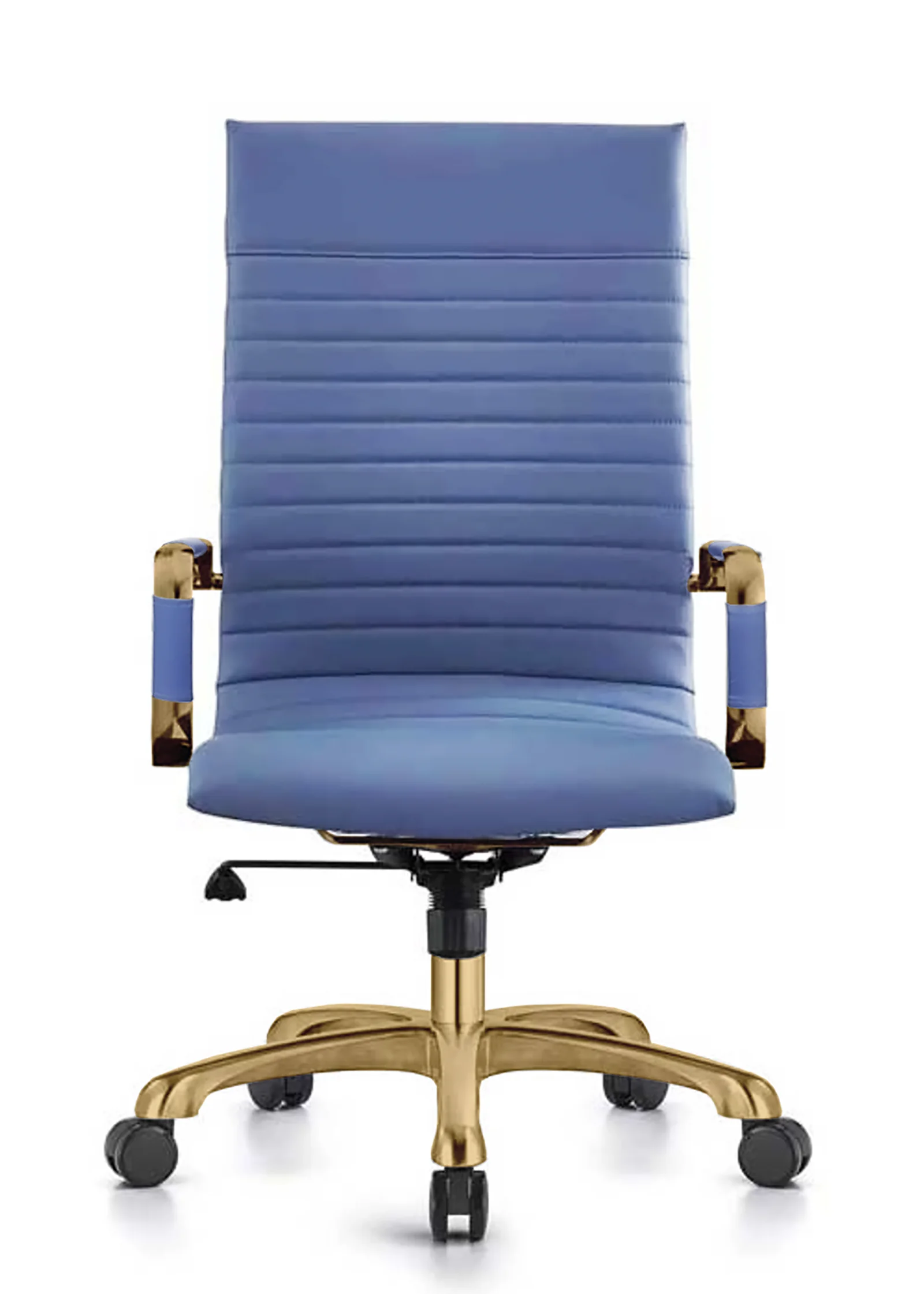 Harris High-Back Leatherette Office Chair With Gold Frame