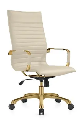 Harris High-Back Leatherette Office Chair With Gold Frame