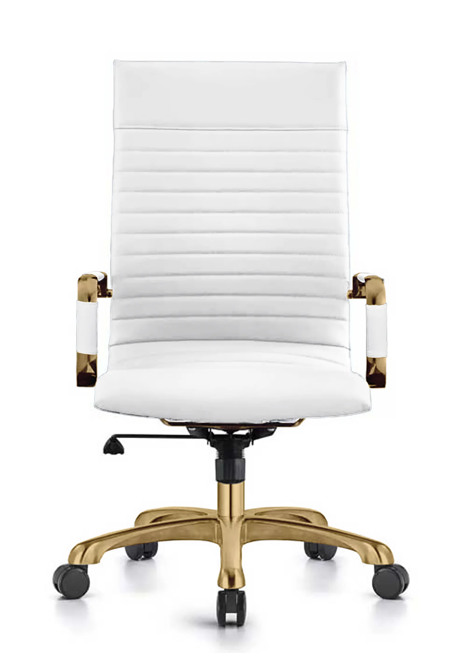 Harris High-Back Leatherette Office Chair With Gold Frame