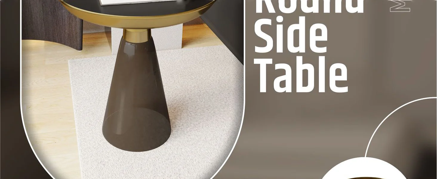 Hyalus Collection Glass Side table in Smoke