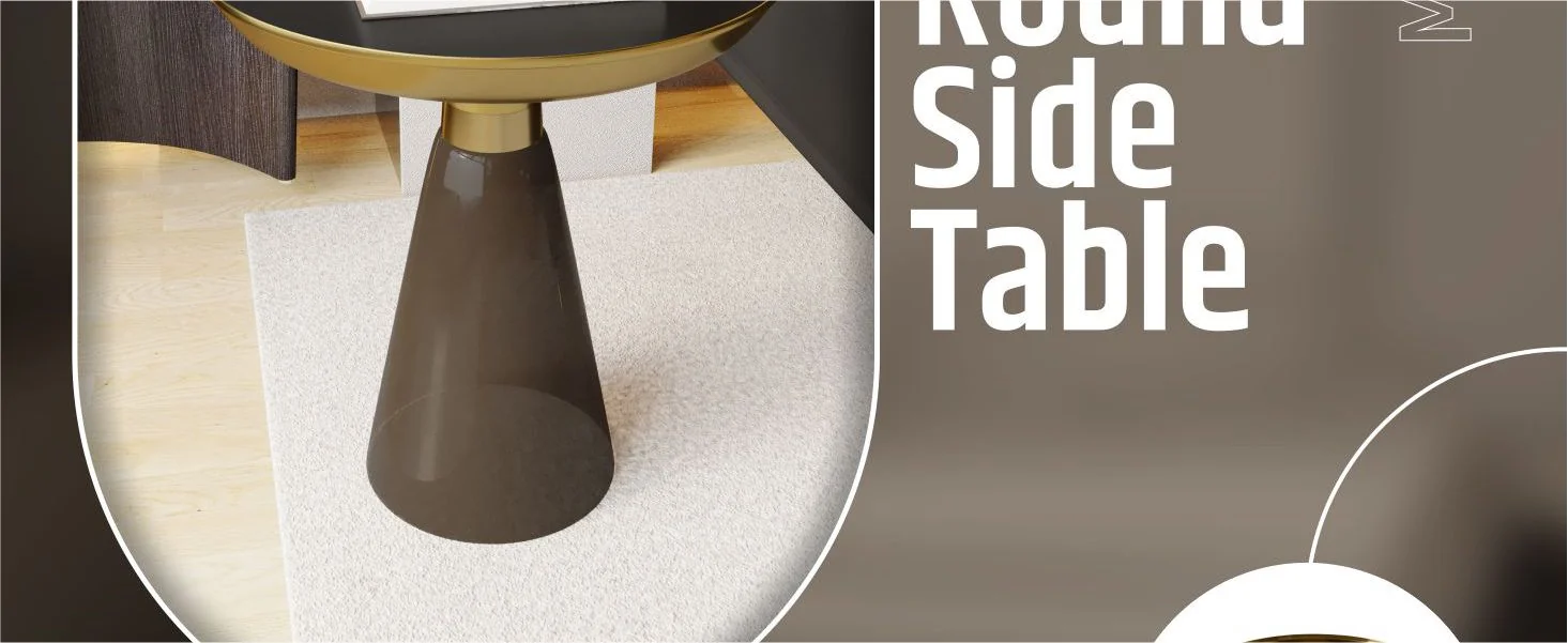 Hyalus Collection Glass Side table in Smoke