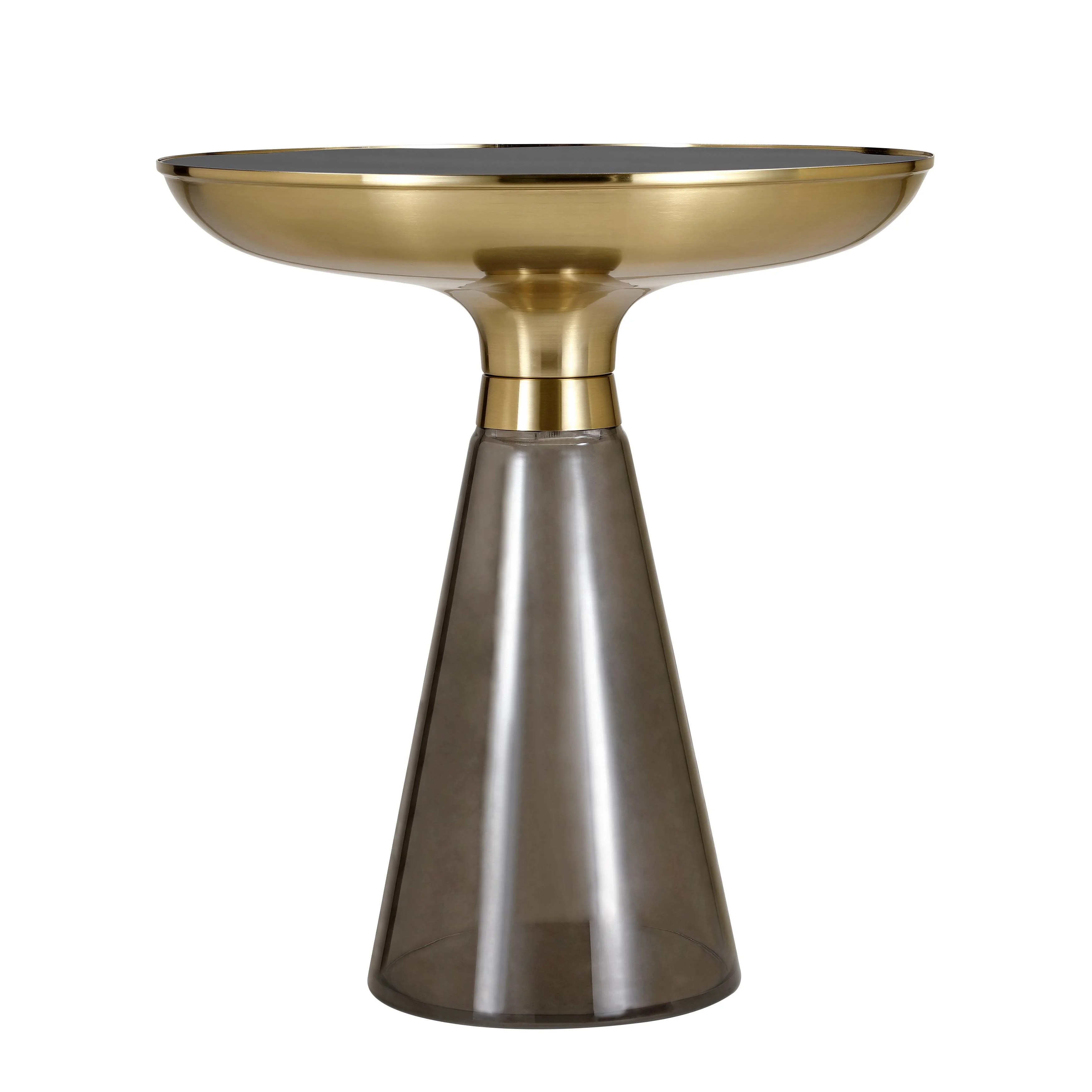 Hyalus Collection Glass Side table in Smoke