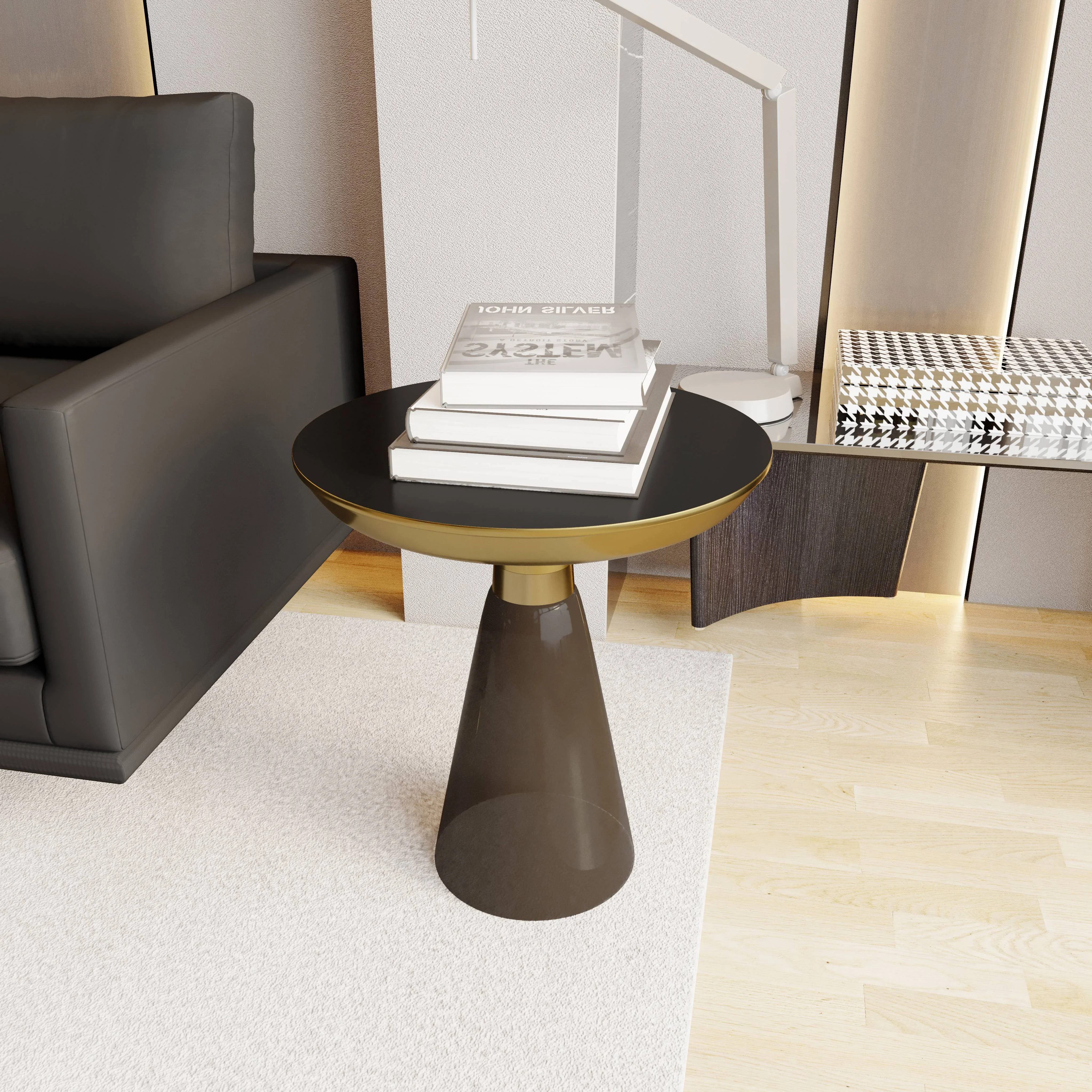 Hyalus Collection Glass Side table in Smoke