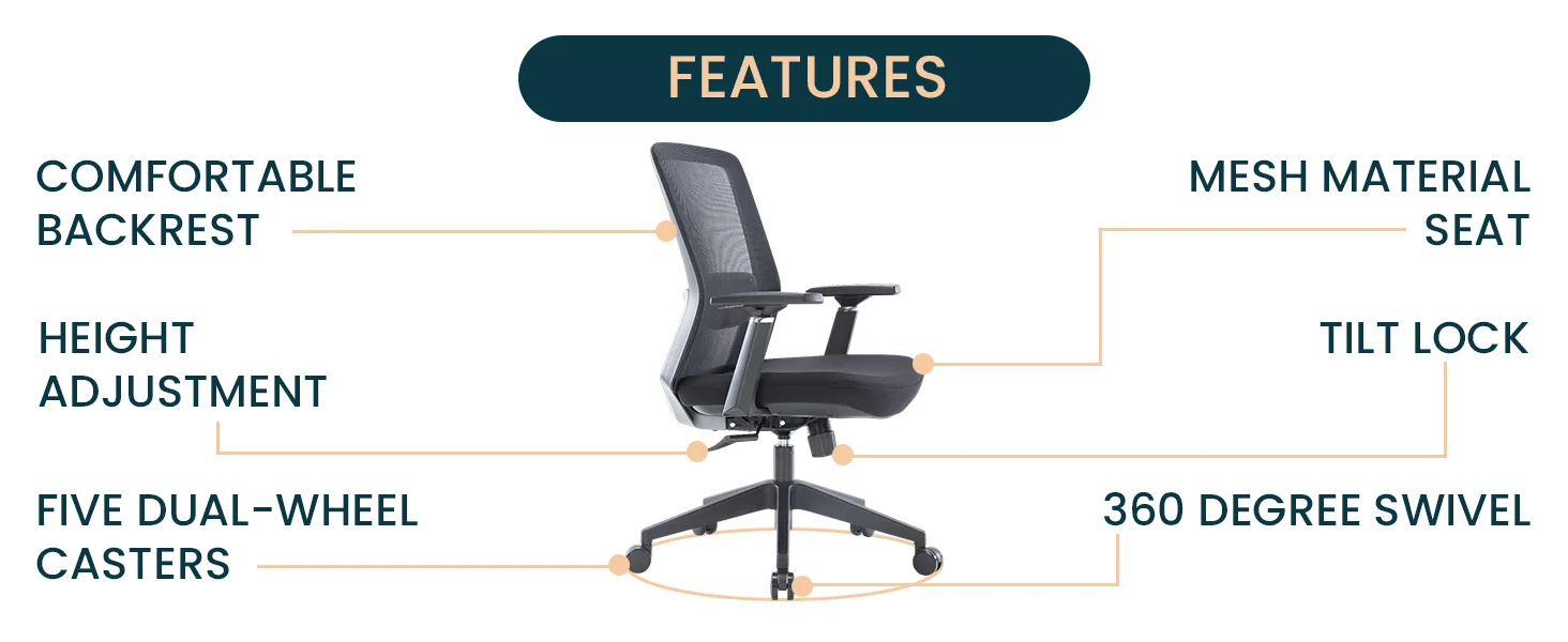 Ingram Modern  Office Task Chair with adjustable armrests