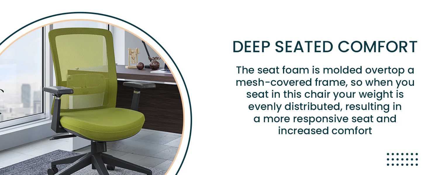 Ingram Office Chair with Seat Cover, Green/Green