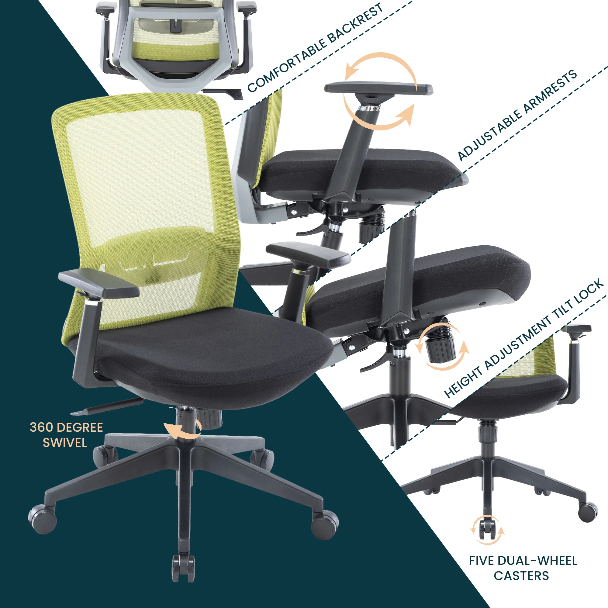 Ingram Modern  Office Task Chair with adjustable armrests