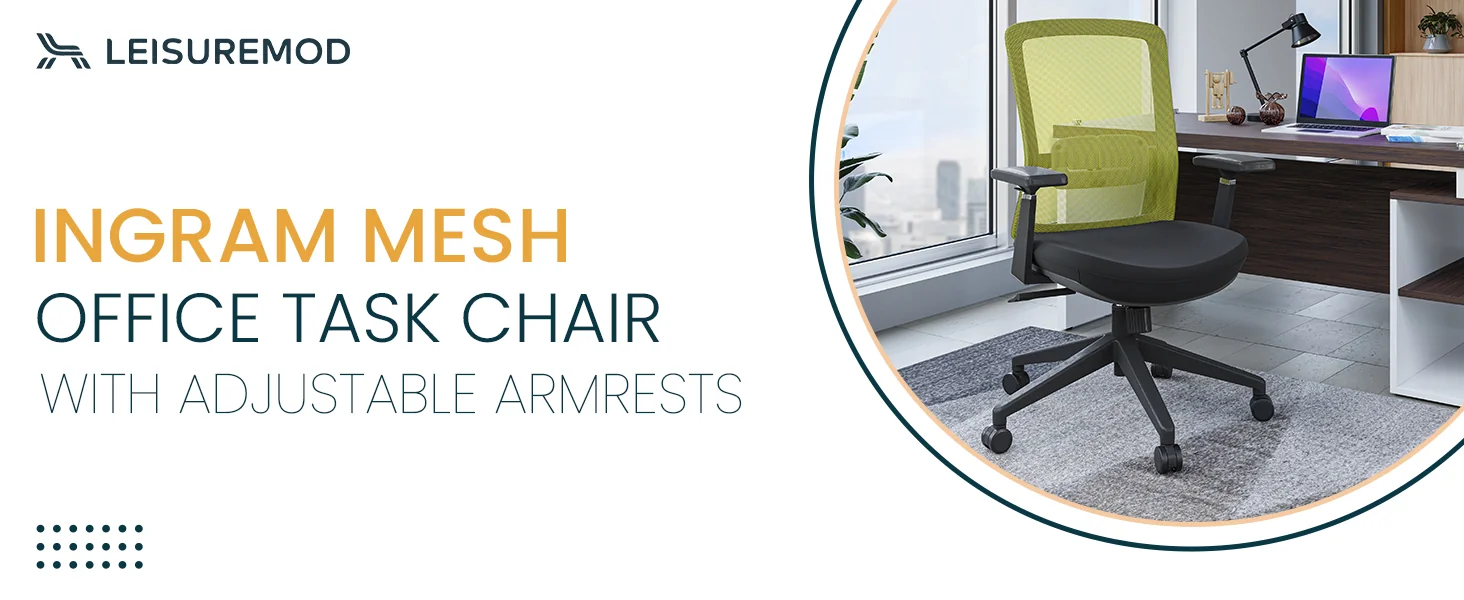 Ingram Modern  Office Task Chair with adjustable armrests