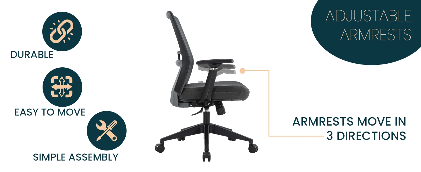 Ingram Office Chair with Seat Cover, Grey/Grey