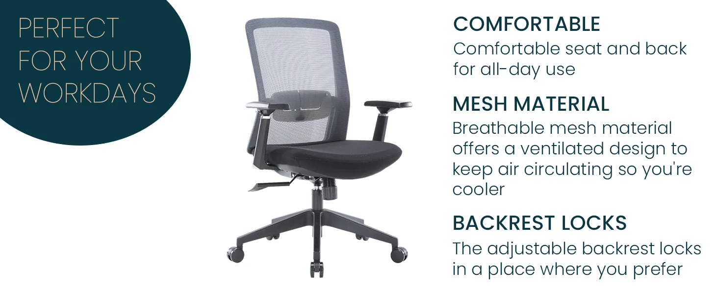 Ingram Modern  Office Task Chair with adjustable armrests