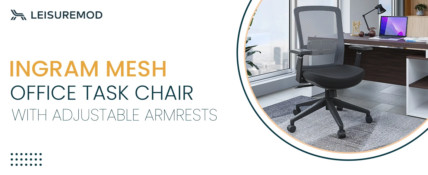 Ingram Modern  Office Task Chair with adjustable armrests