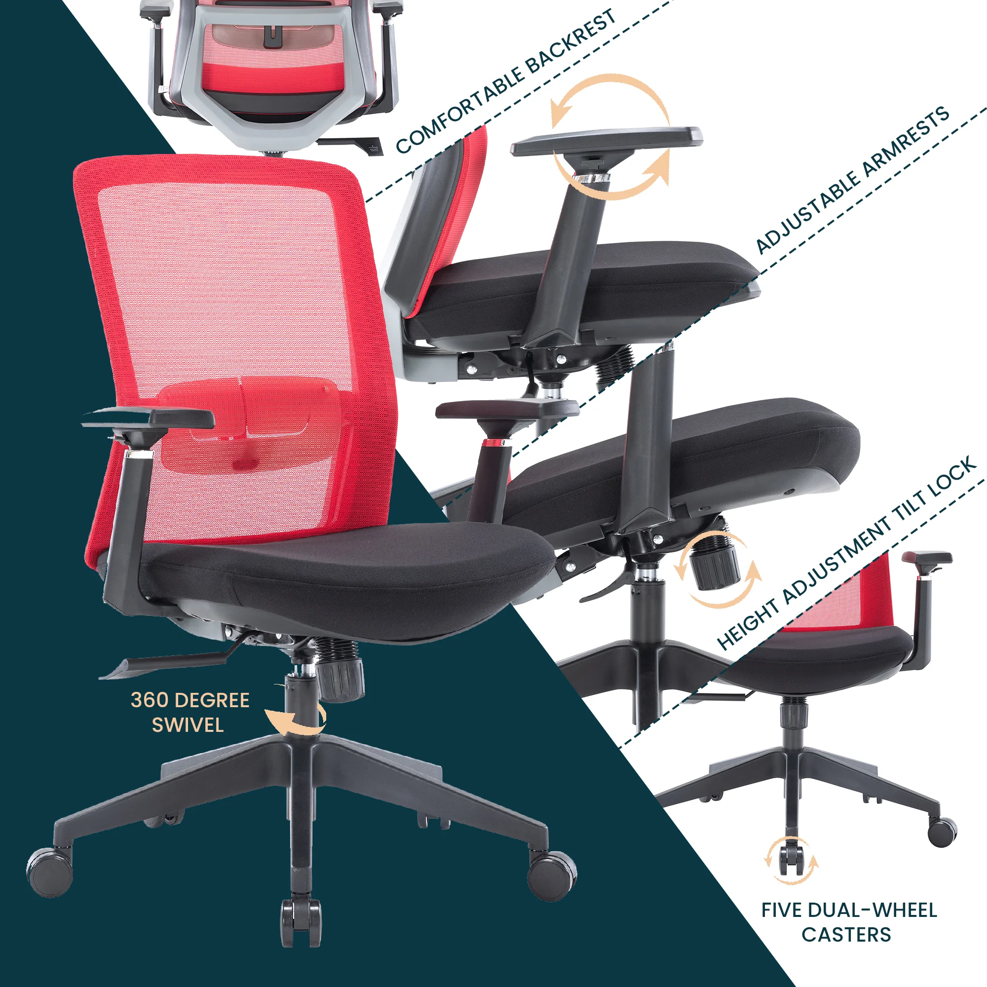 Ingram Modern  Office Task Chair with adjustable armrests