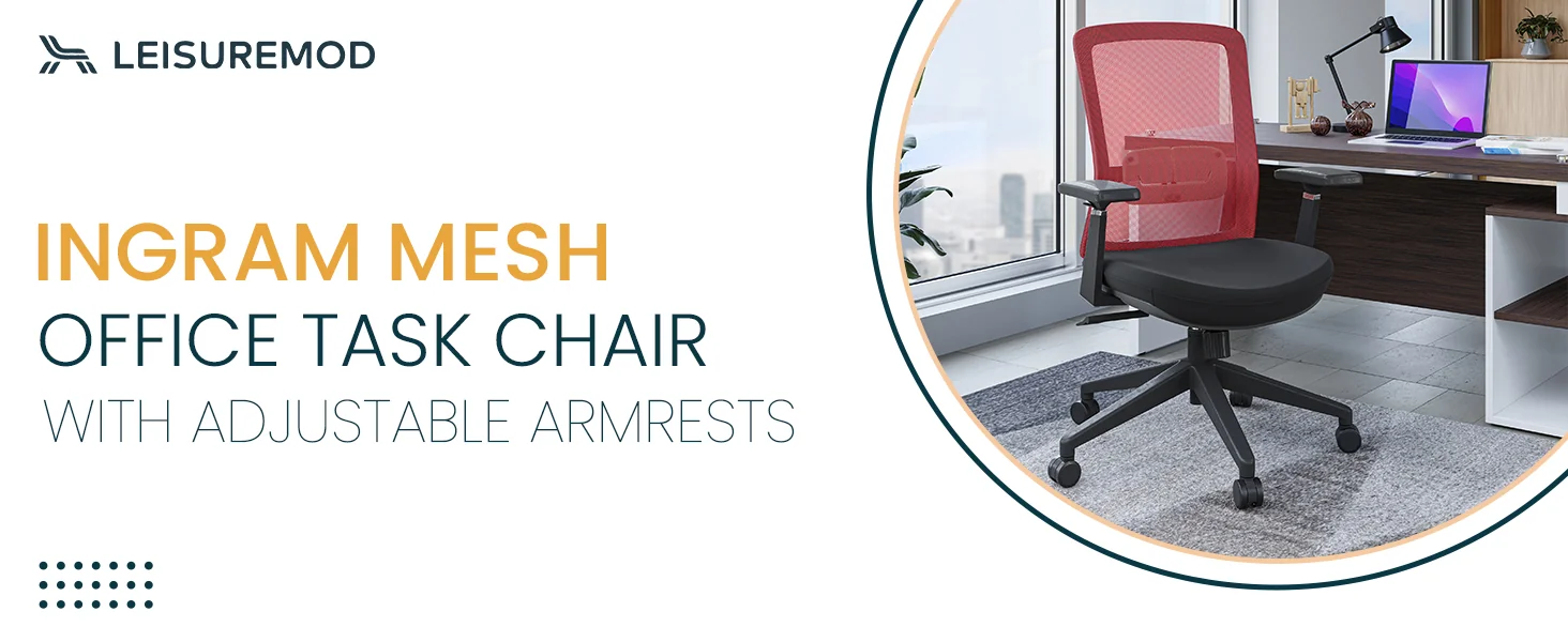 Ingram Modern  Office Task Chair with adjustable armrests