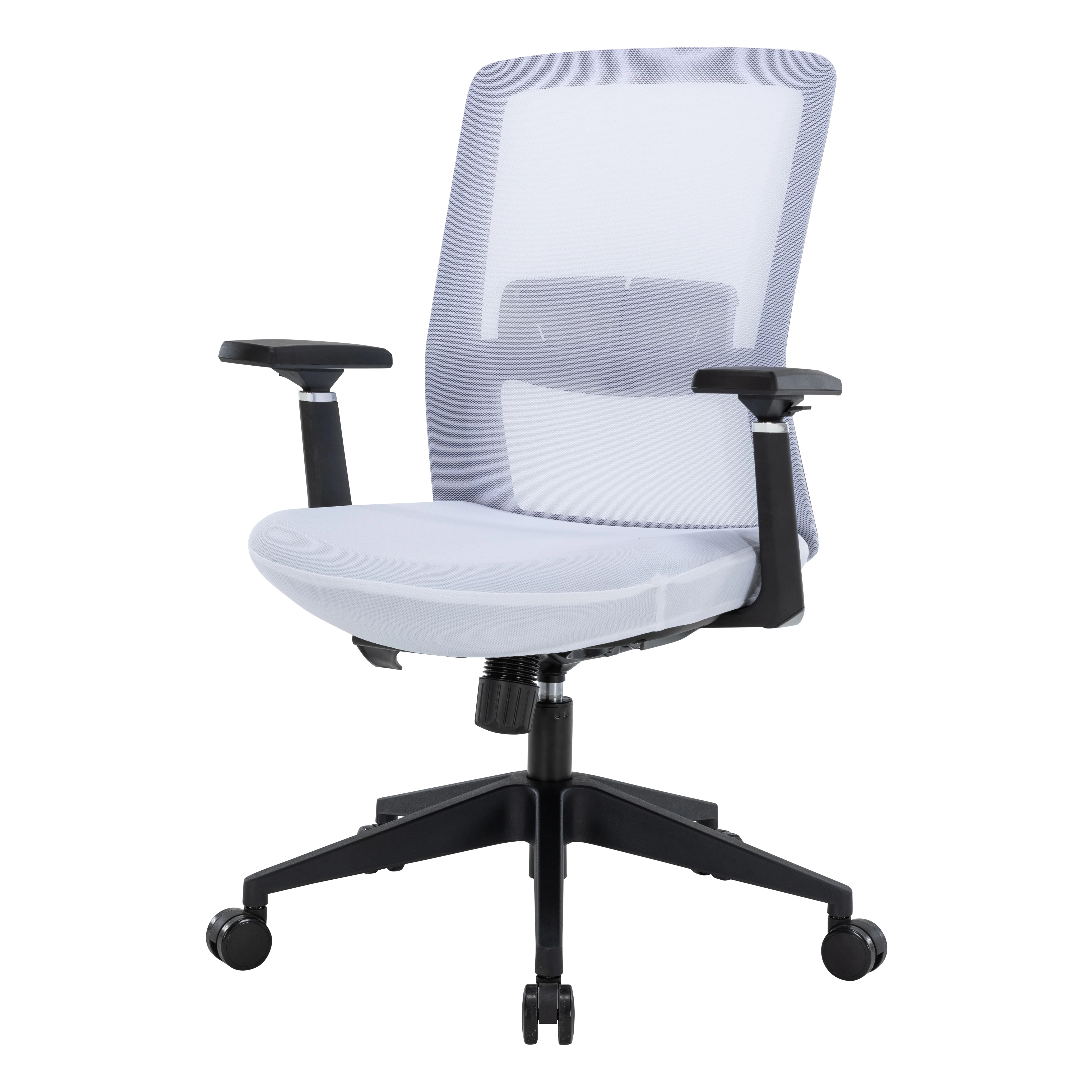 Ingram Office Chair with Seat Cover, White/White