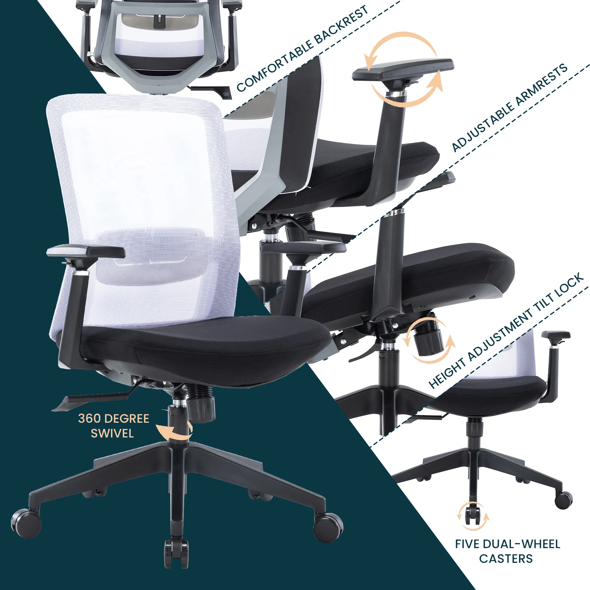 Ingram Modern  Office Task Chair with adjustable armrests
