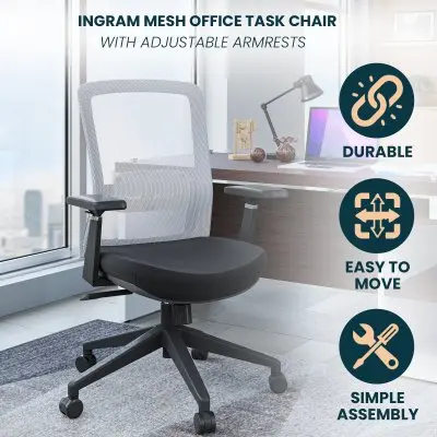 Ingram Modern  Office Task Chair with adjustable armrests