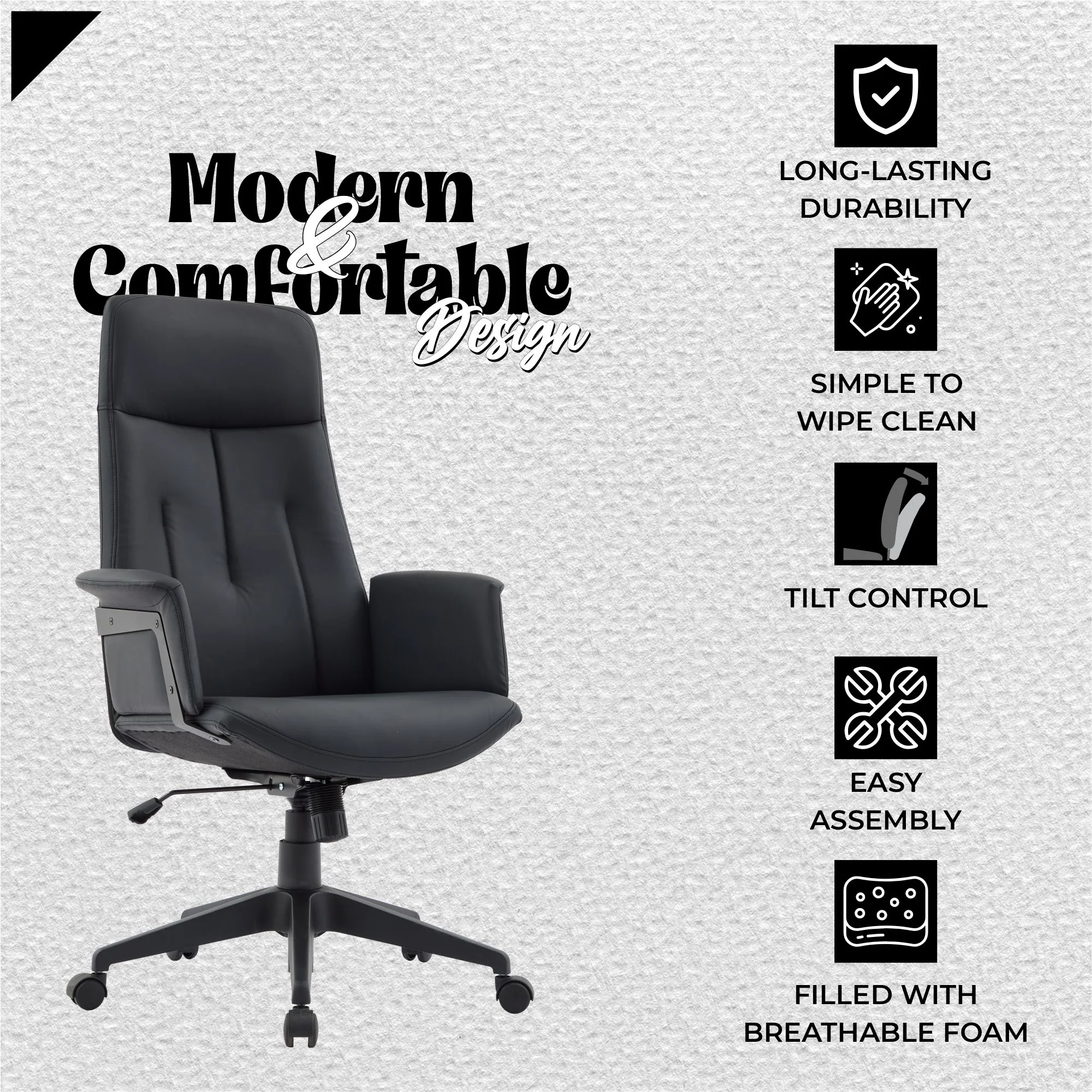 Inifini Collection Modern Office Chair In Black