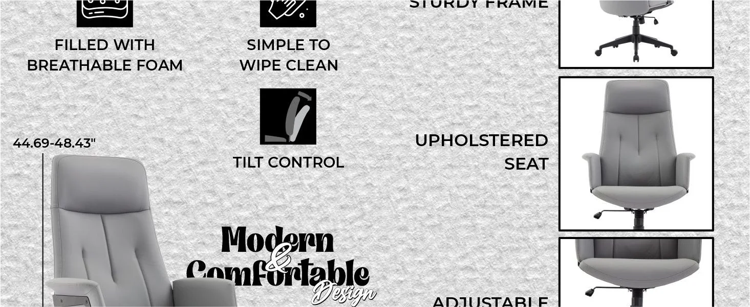 Inifini Collection Modern Office Chair In Grey