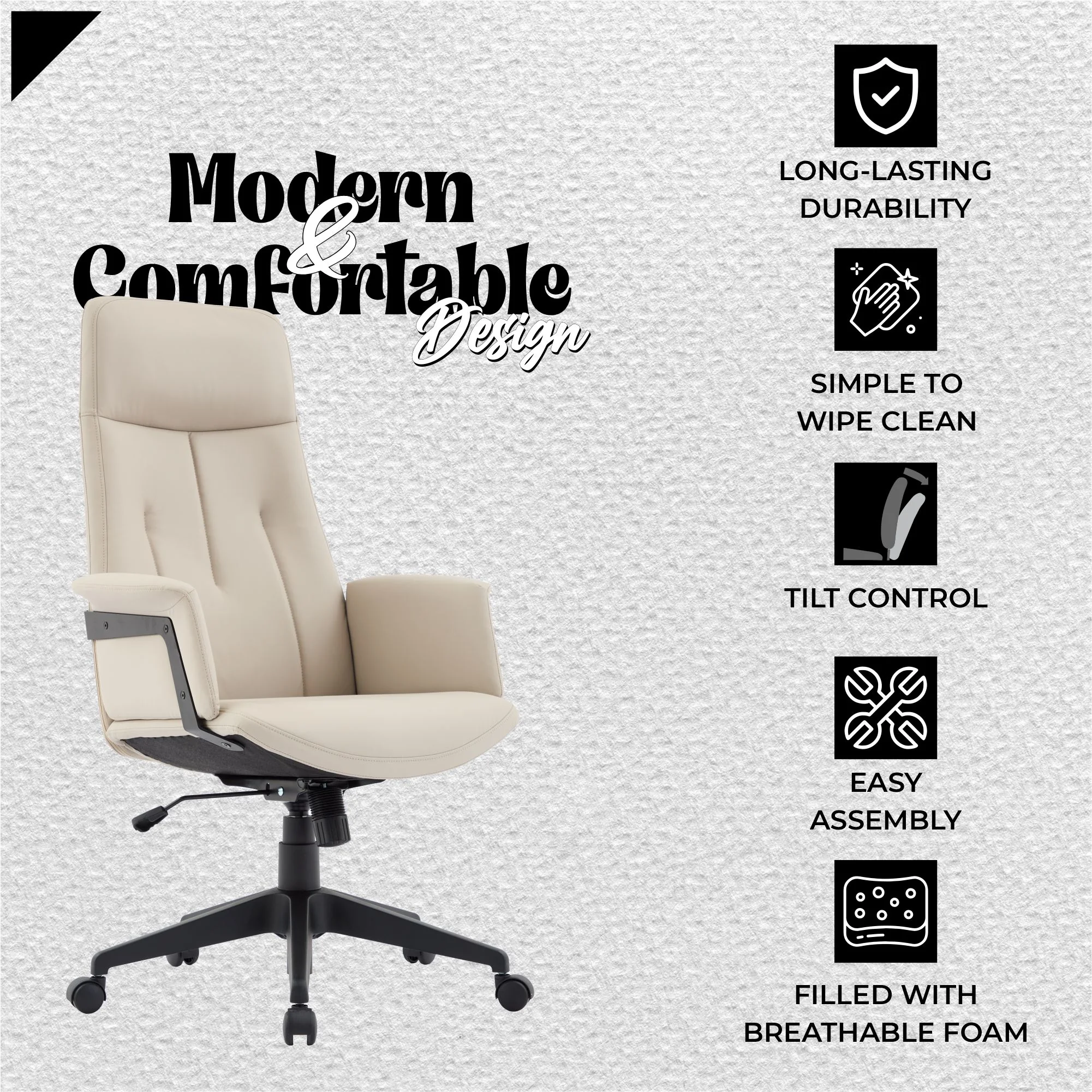 Inifini Collection Modern Office Chair In Tan