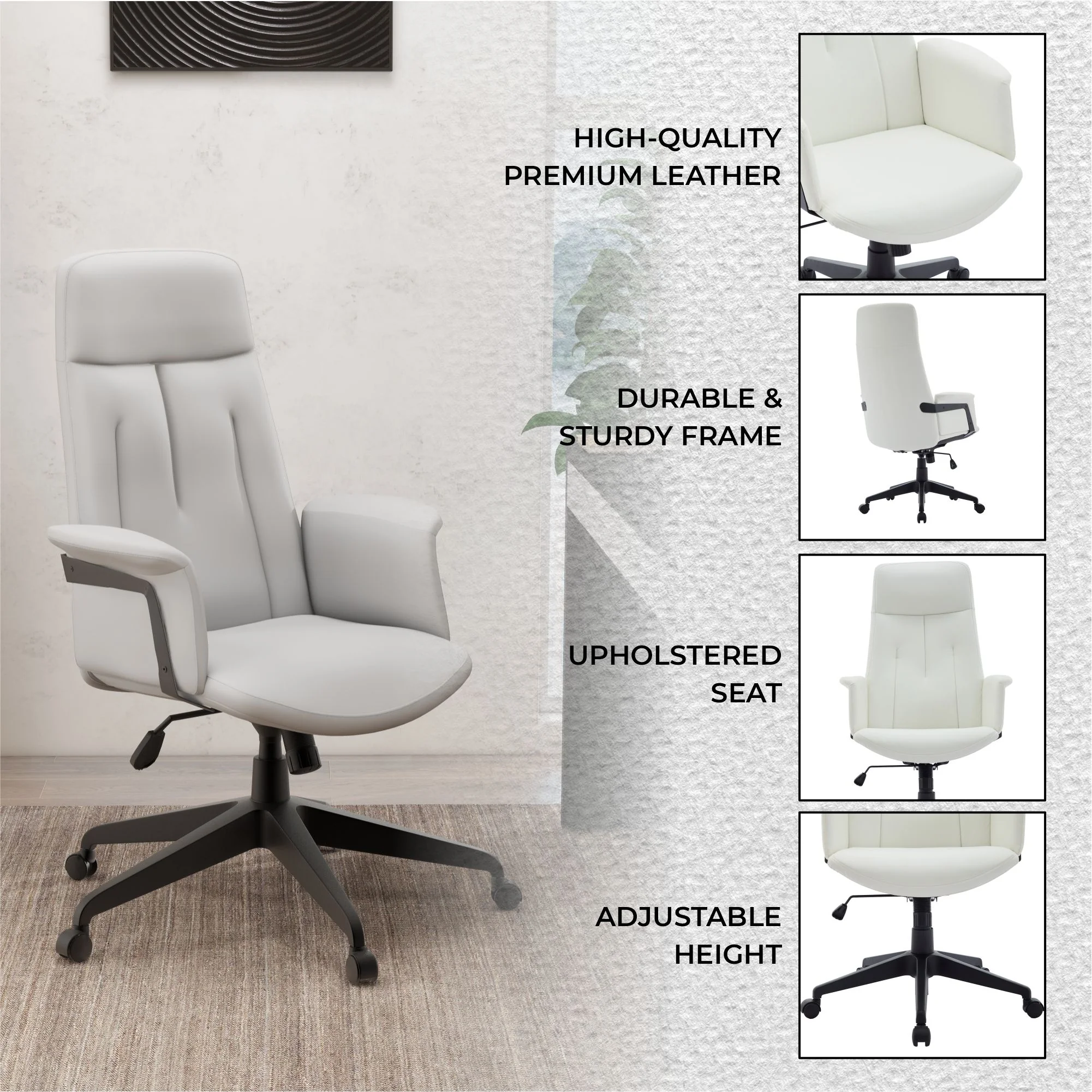 Inifini Collection Modern Office Chair In White
