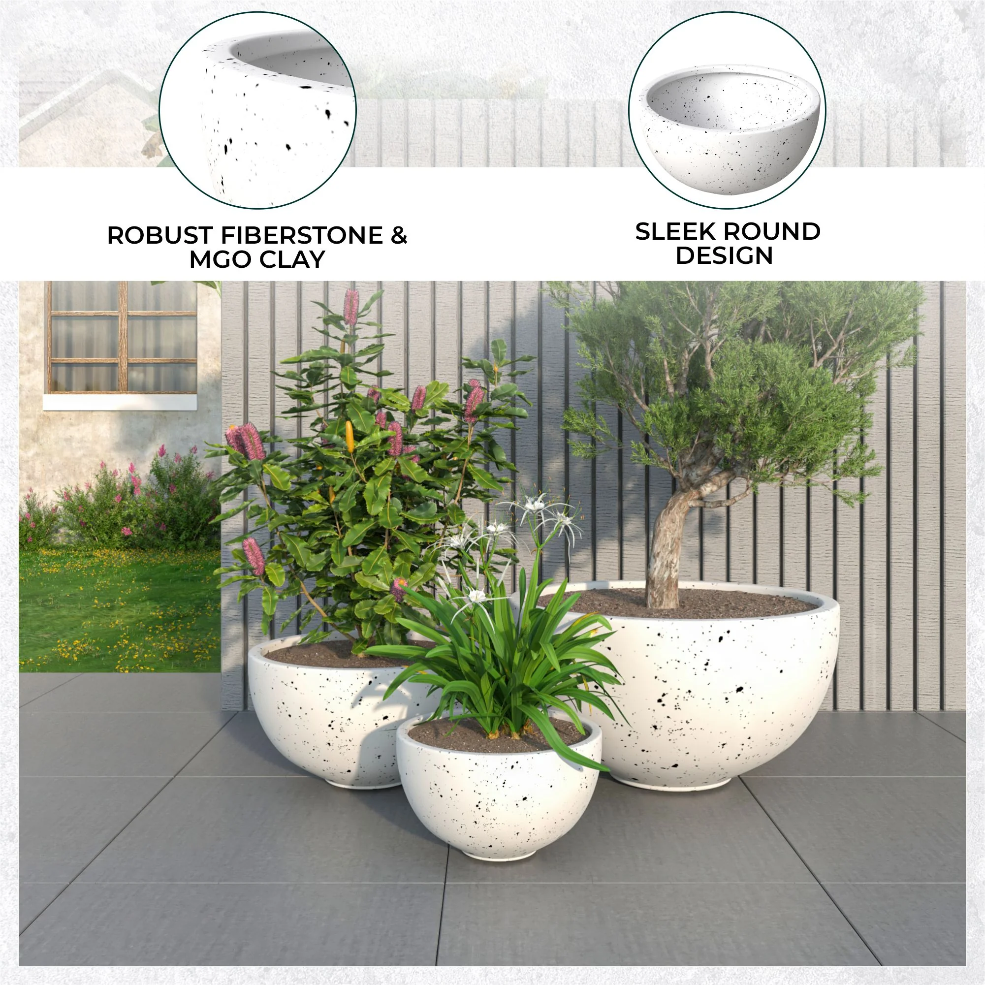 Iris Planter Set White