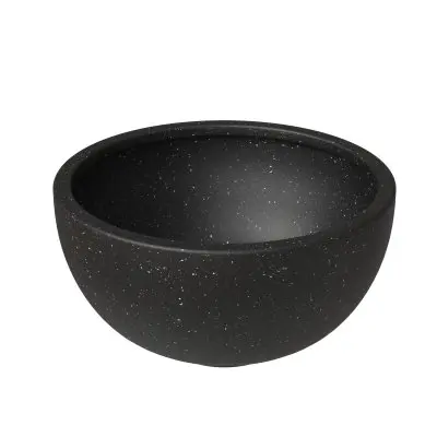 Iris Fiberstone Planter in Black 7 Dia