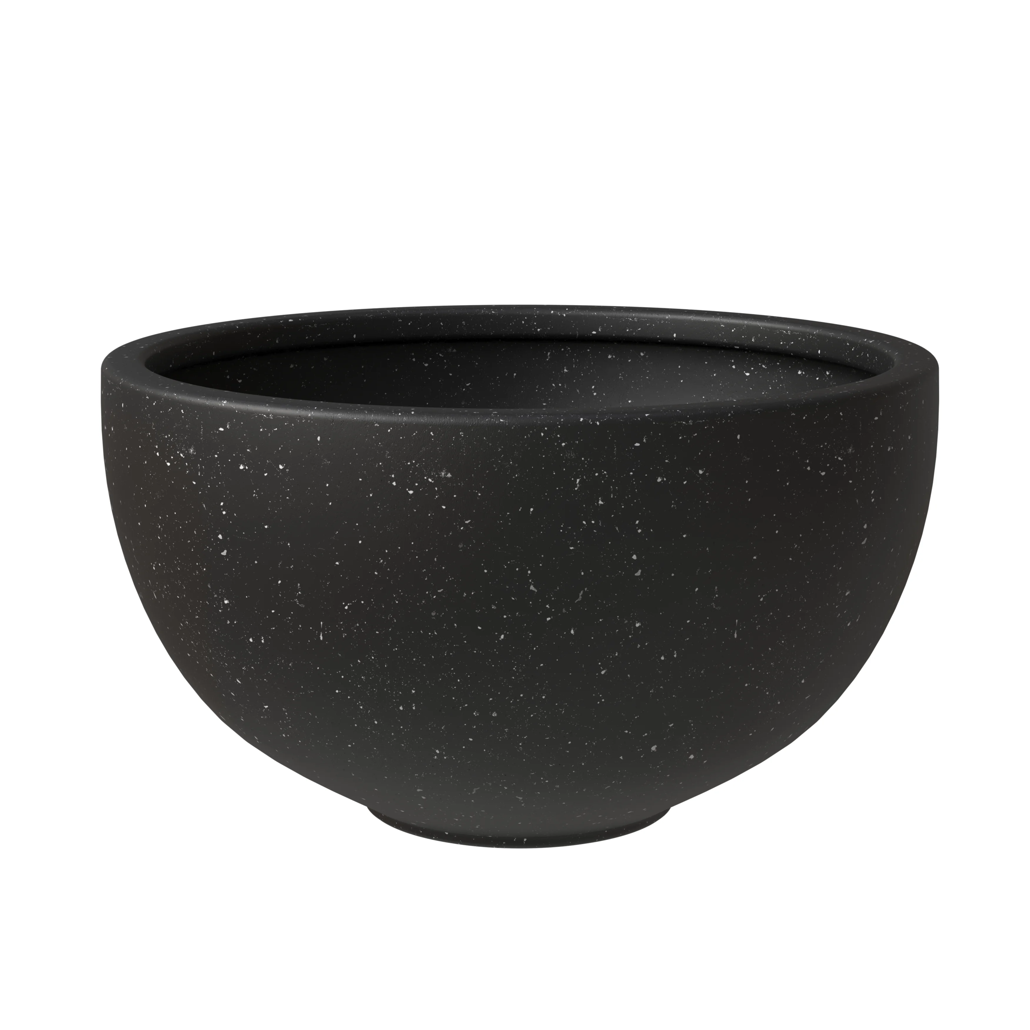 Iris Fiberstone Planter in Black 9 Dia