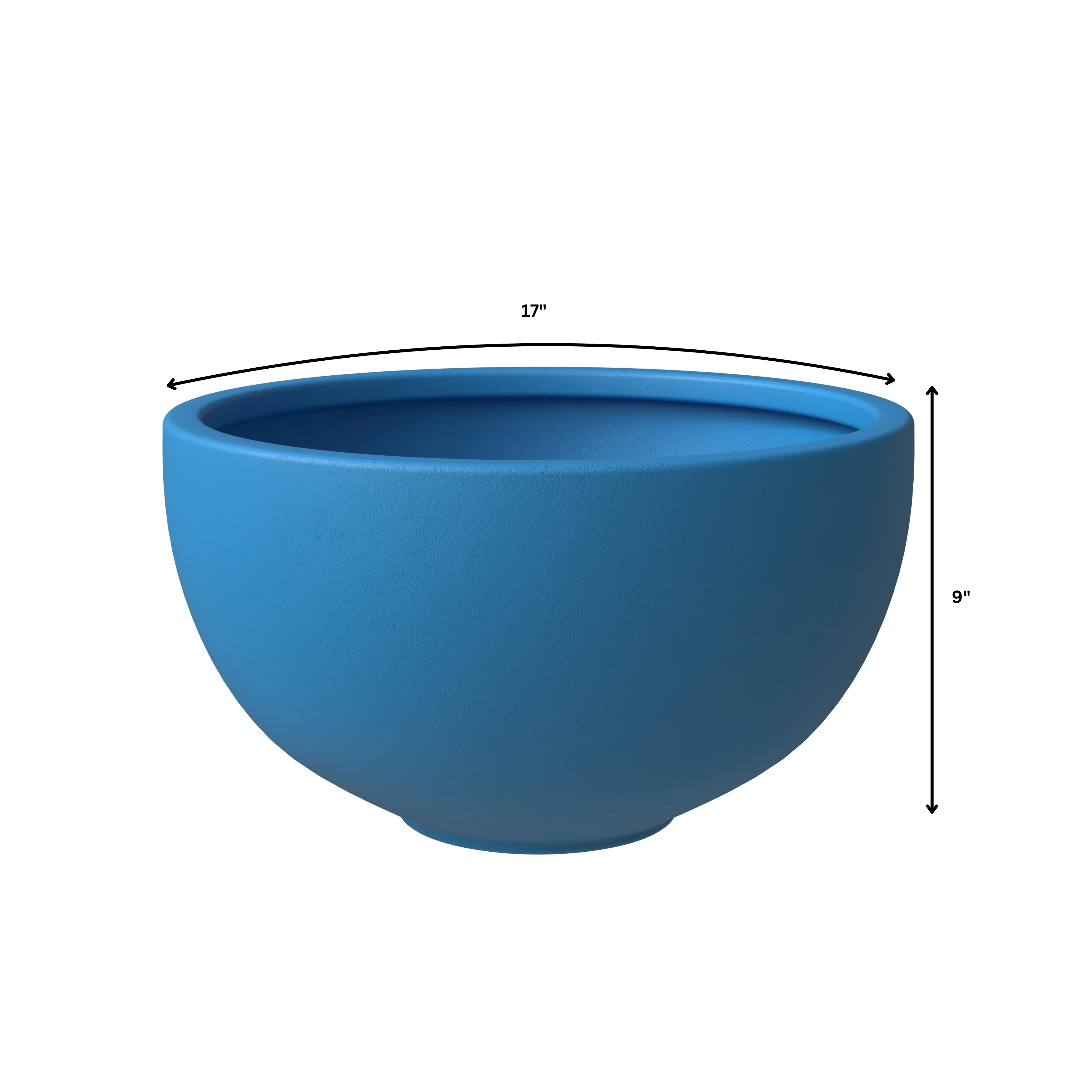 Iris Fiberstone Planter in Blue 9 Dia