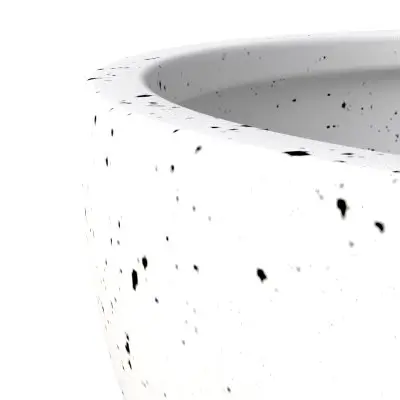 Iris Fiberstone Planter in White 9 Dia