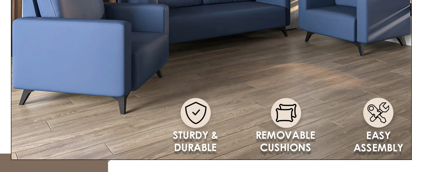 Inno Collection Sofa Set, 2 Single Seaters, and 3 seater In Dark Blue