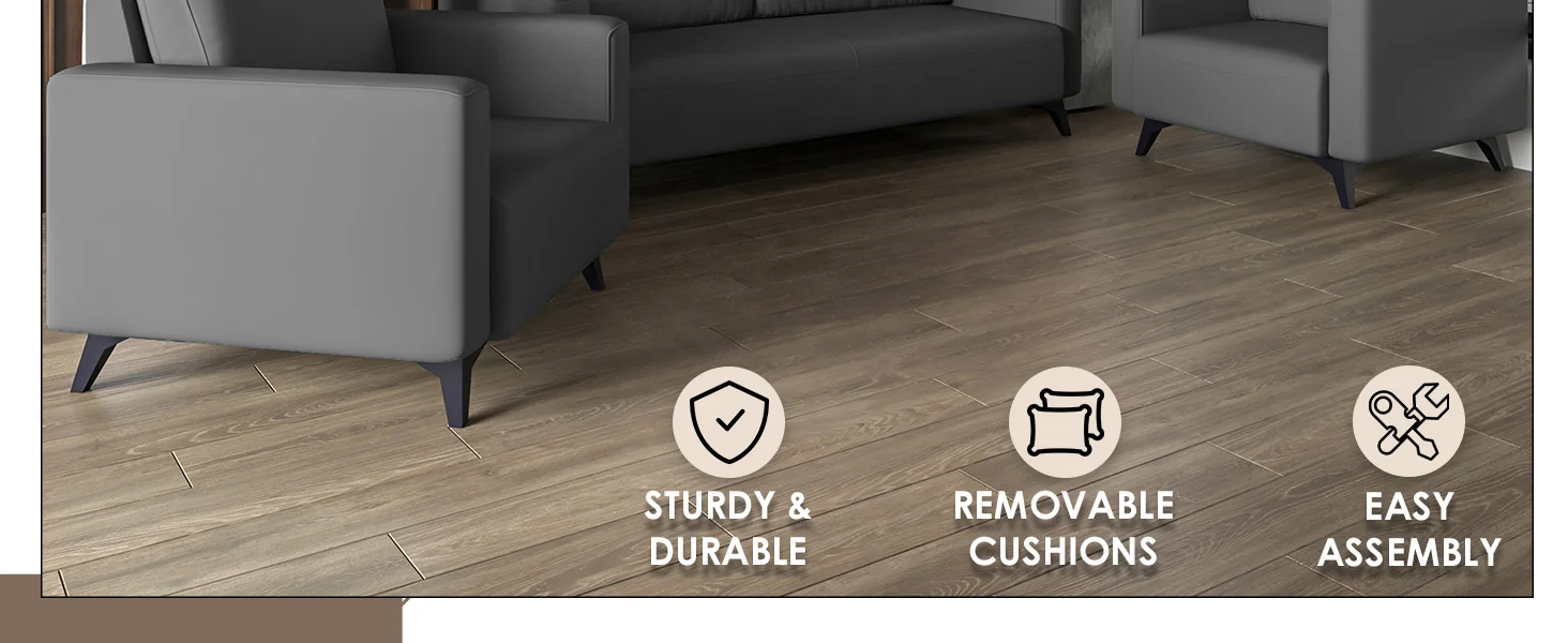 Inno Collection Sofa Set, 2 Single Seaters, and 3 seater In Grey