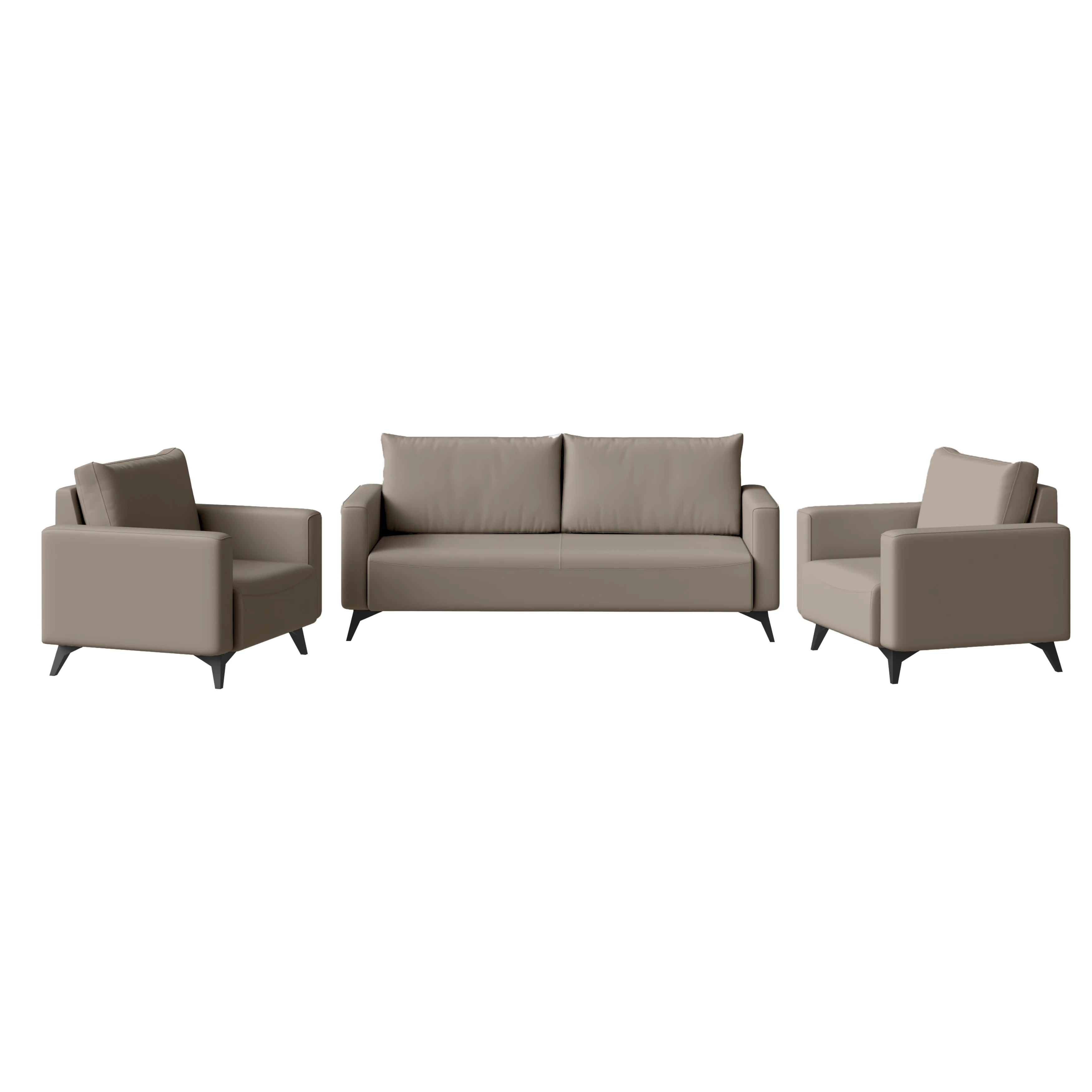 Inno Collection Sofa Set, 2 Single Seaters, and 3 seater In TAupe