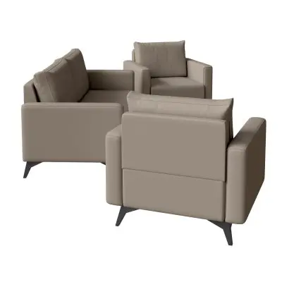 Inno Collection Sofa Set, 2 Single Seaters, and 3 seater In TAupe
